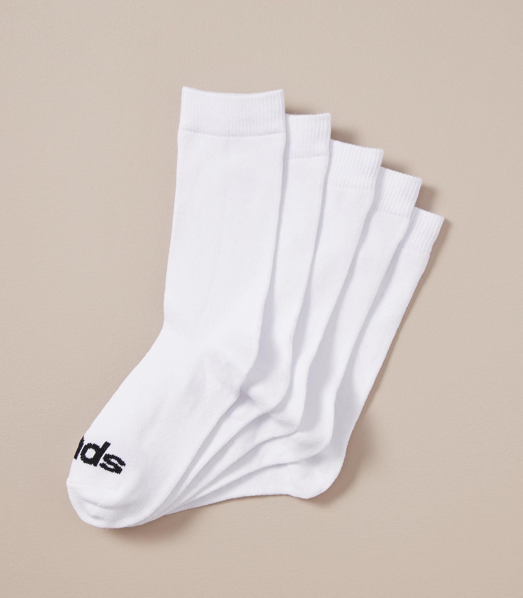 1 Bonds Kids Crew Socks 5 Pack WHITE, 1 of 1