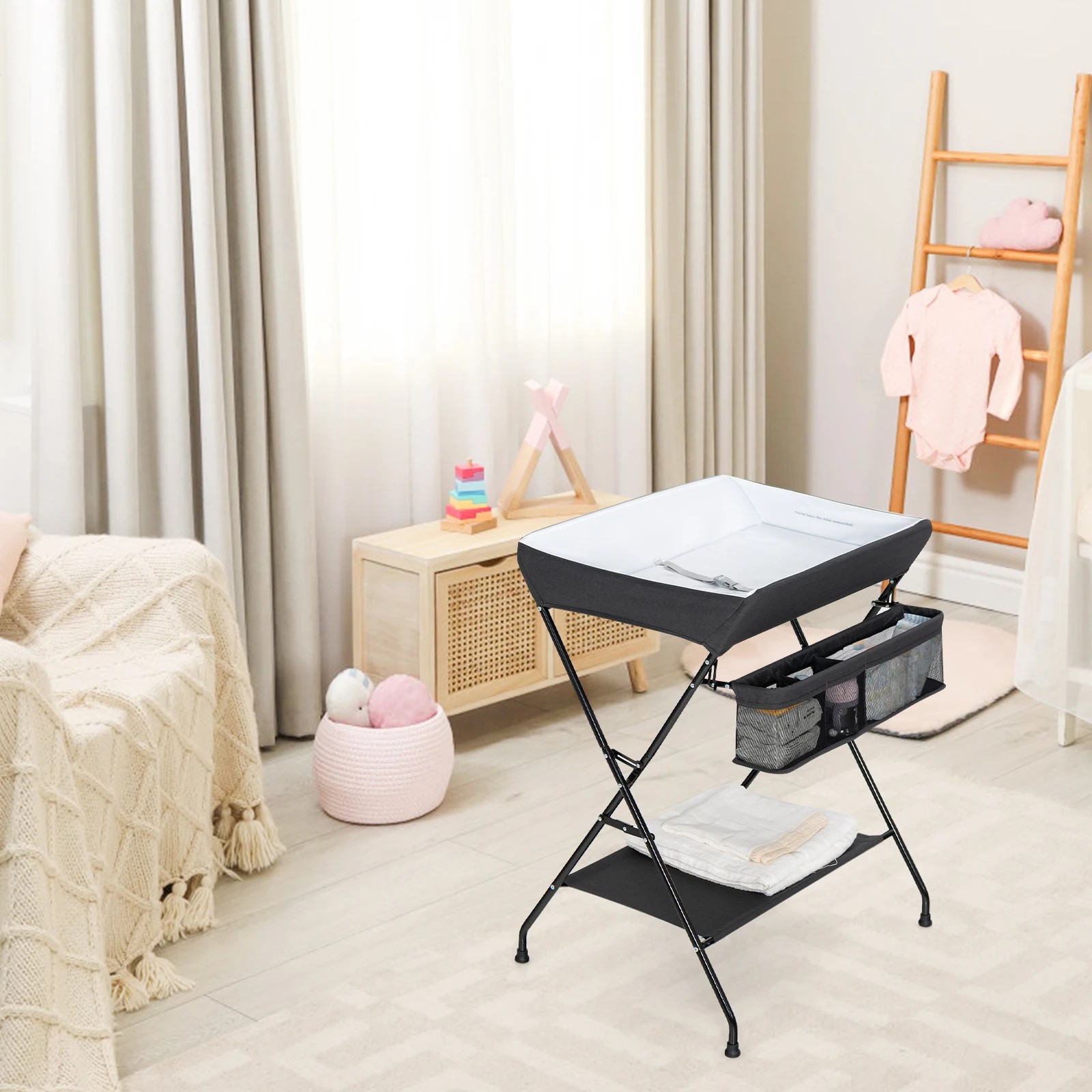 6 Costway Folding Change Table Nursery Organizer, 6 of 6