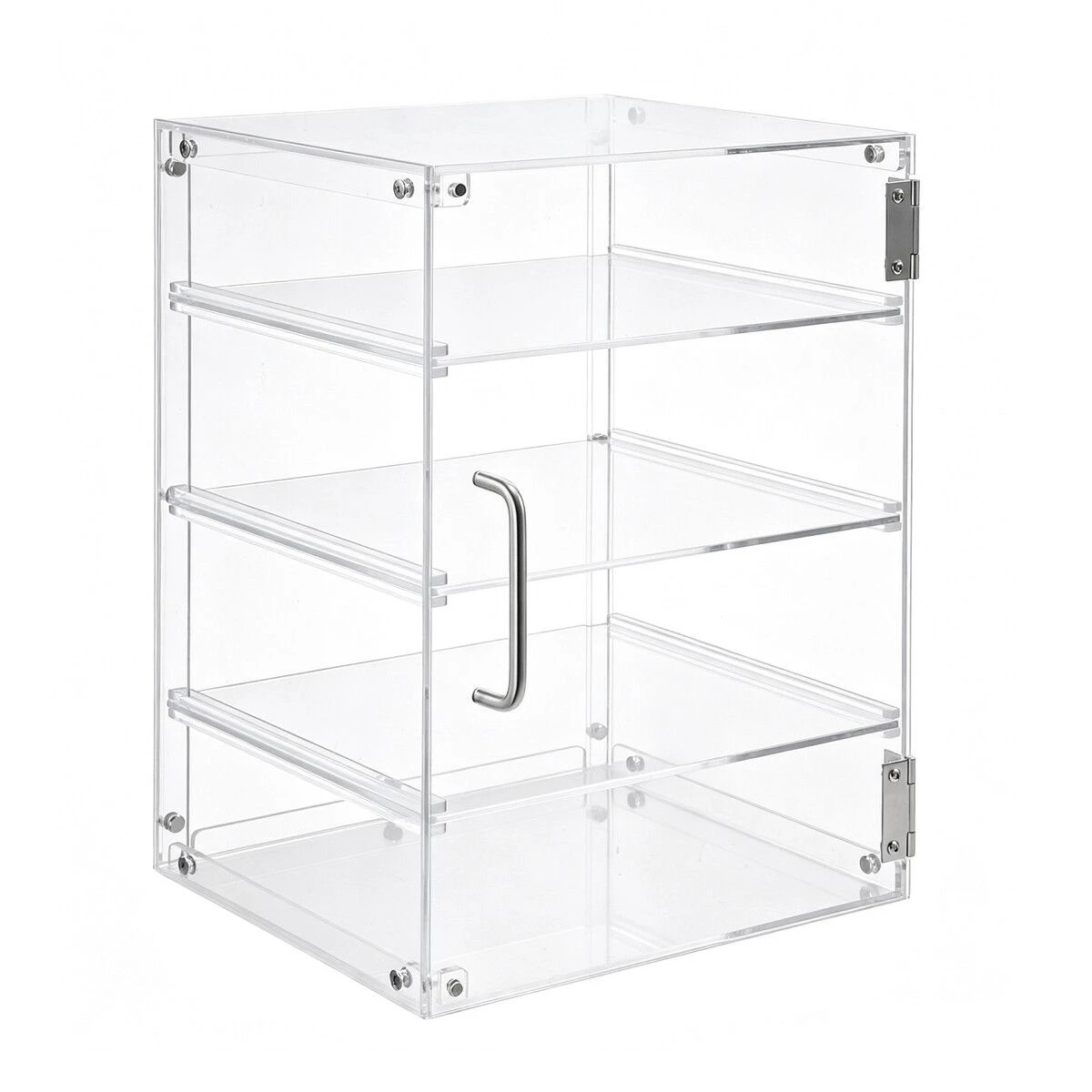 1 Ausway 4 Tier Countertop Acrylic Clear Food Display Cabinet Organiser with Adjustable Shelf & Magnetic Door, 1 of 6