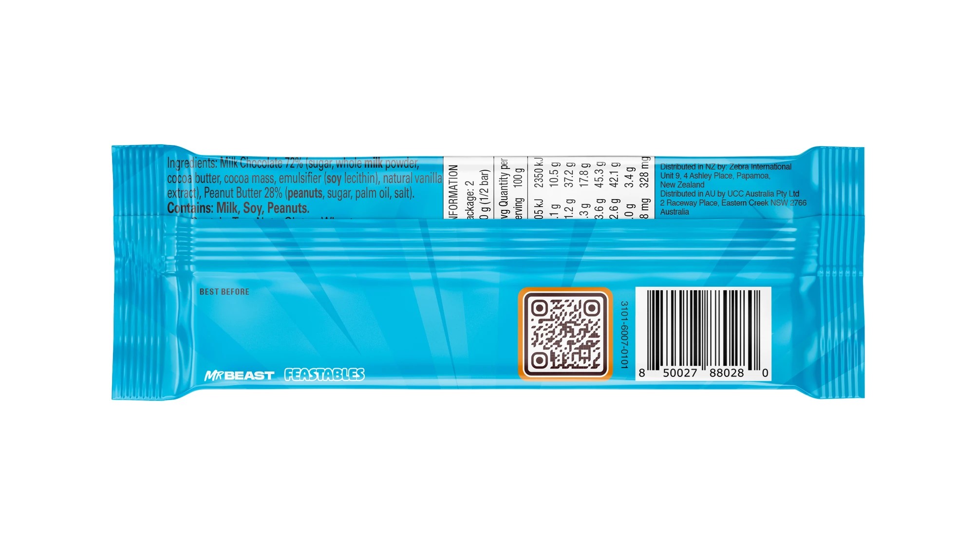 2 MrBeast Feastables Peanut Butter Milk Chocolate Bar 60g, 2 of 8