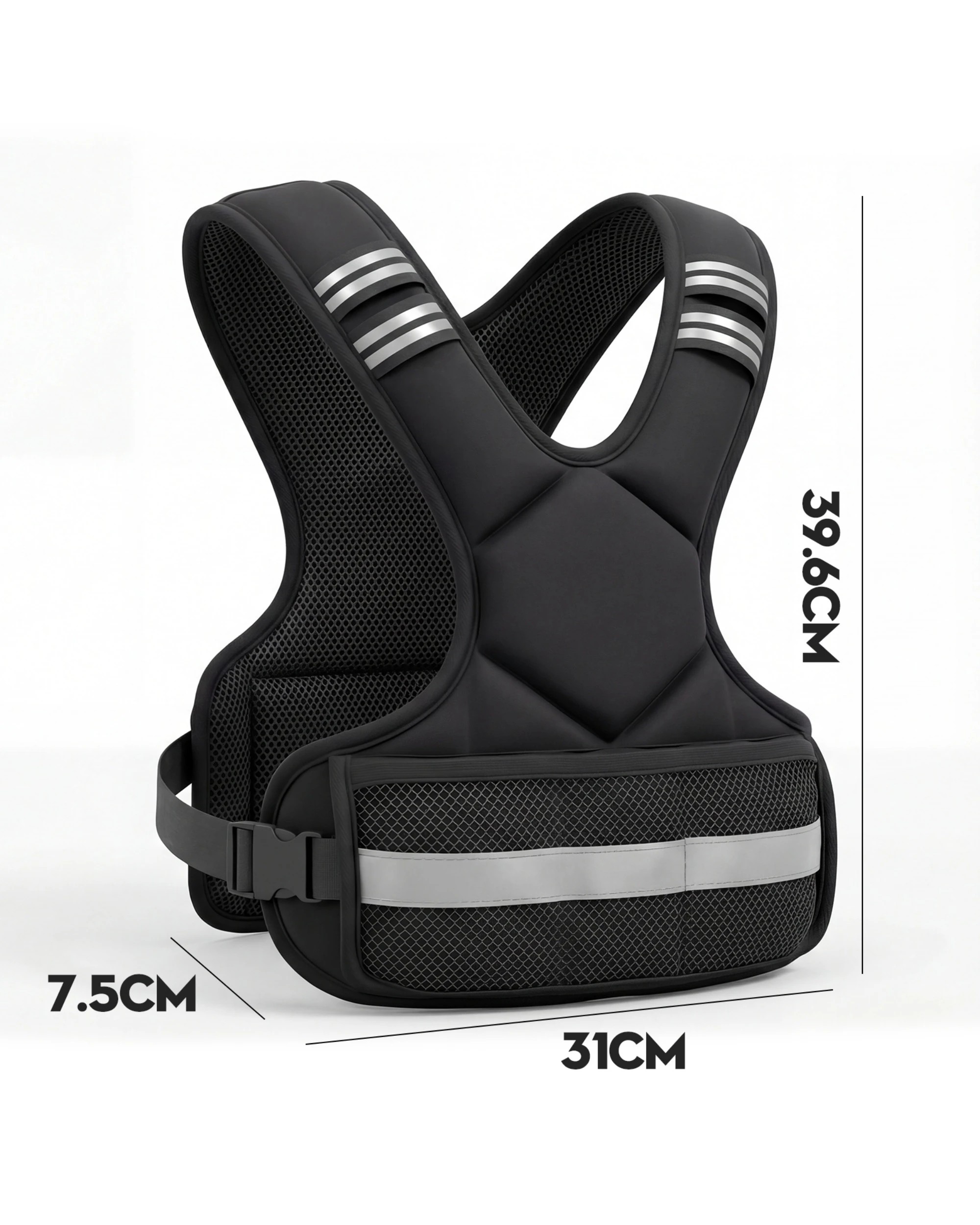3 Advwin X Shape 10kg Weighted Vest - Black, 3 of 9