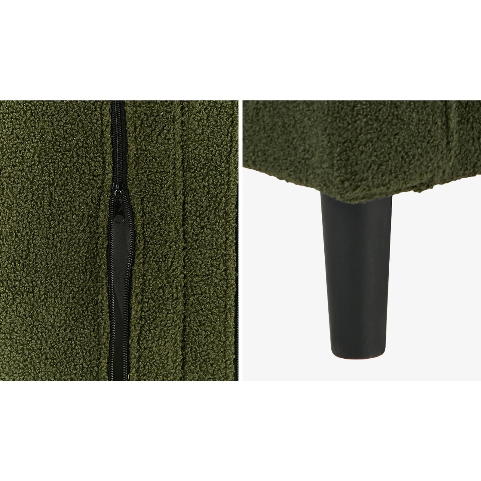 7 Oikiture 150 cm 2 Seater Sofa Love Seat Boucle - Green, 7 of 7