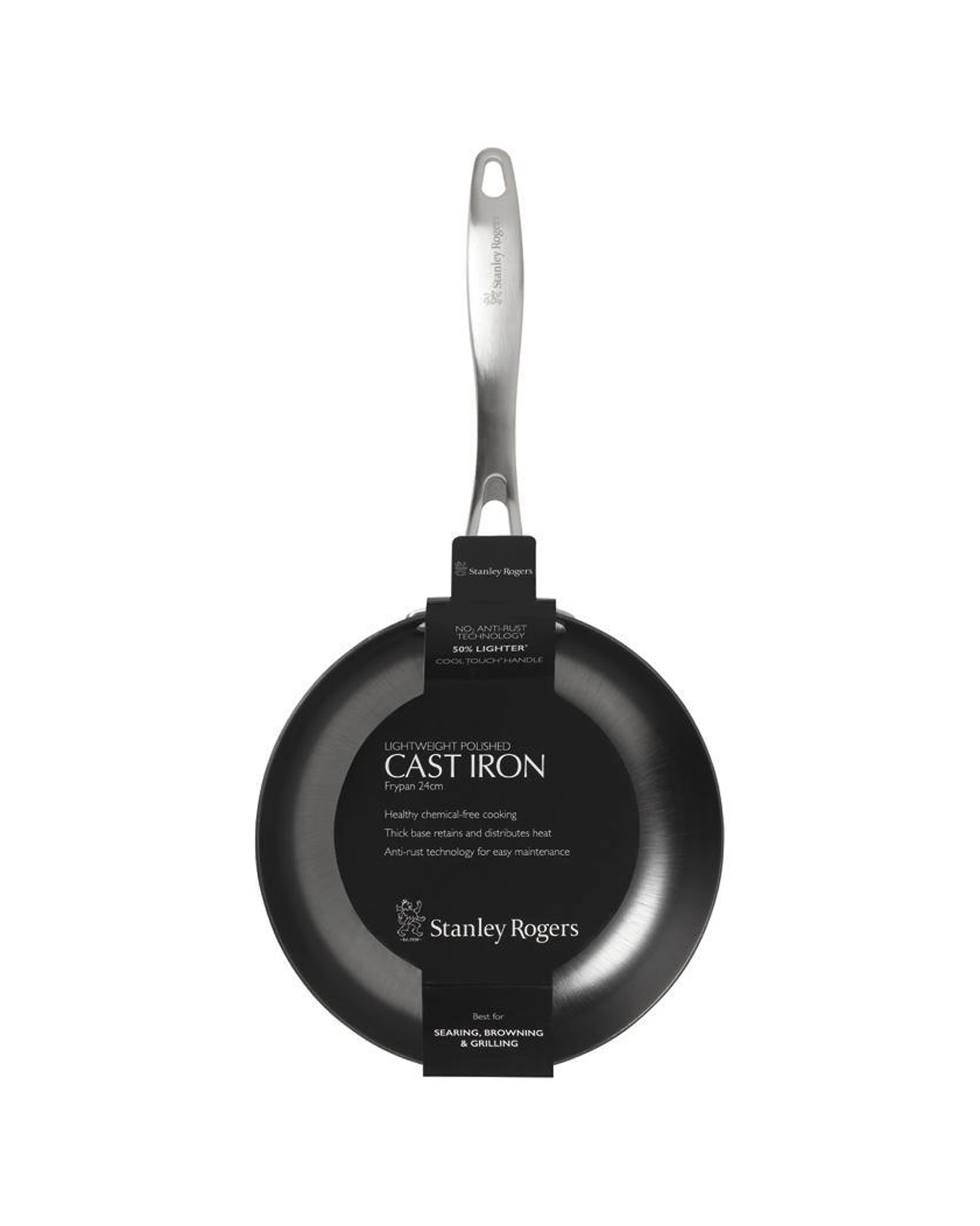 5 Stanley Rogers 24cm Cast Iron Frypan Kitchen Food Cooking/frying Saute Grey
 - Grey, 5 of 8