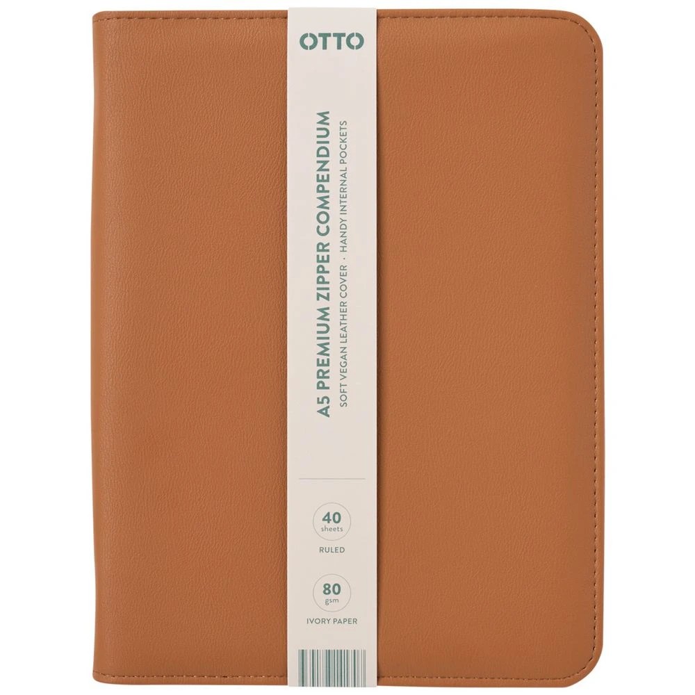 1 Otto A5 Zipper Compendium Tan, 1 of 3