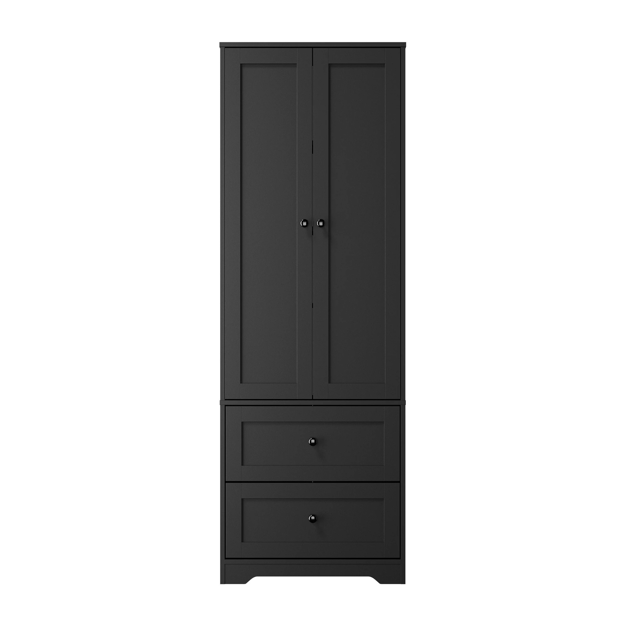 6 Oikiture 2 Door Cupboard Storage Cabinet Kitchen Buffet Sideboard - Black, 6 of 8