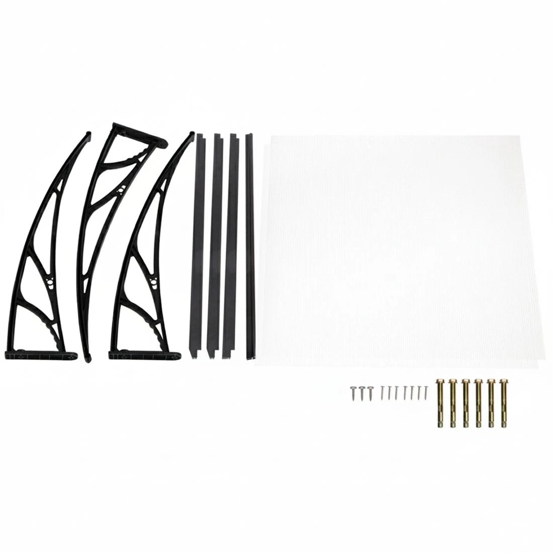 4 Instahut Window Door Awning Canopy 1mx2m Transparent Sheet  Plastic Frame - Clear, 4 of 6