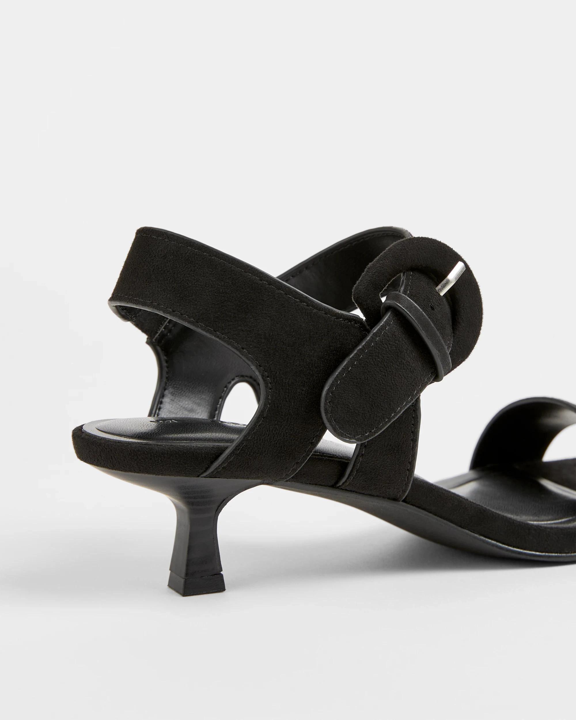 3 Target Woman Double Strap Buckled Low Heeled Sandal - Patra BLACK FX, 3 of 3