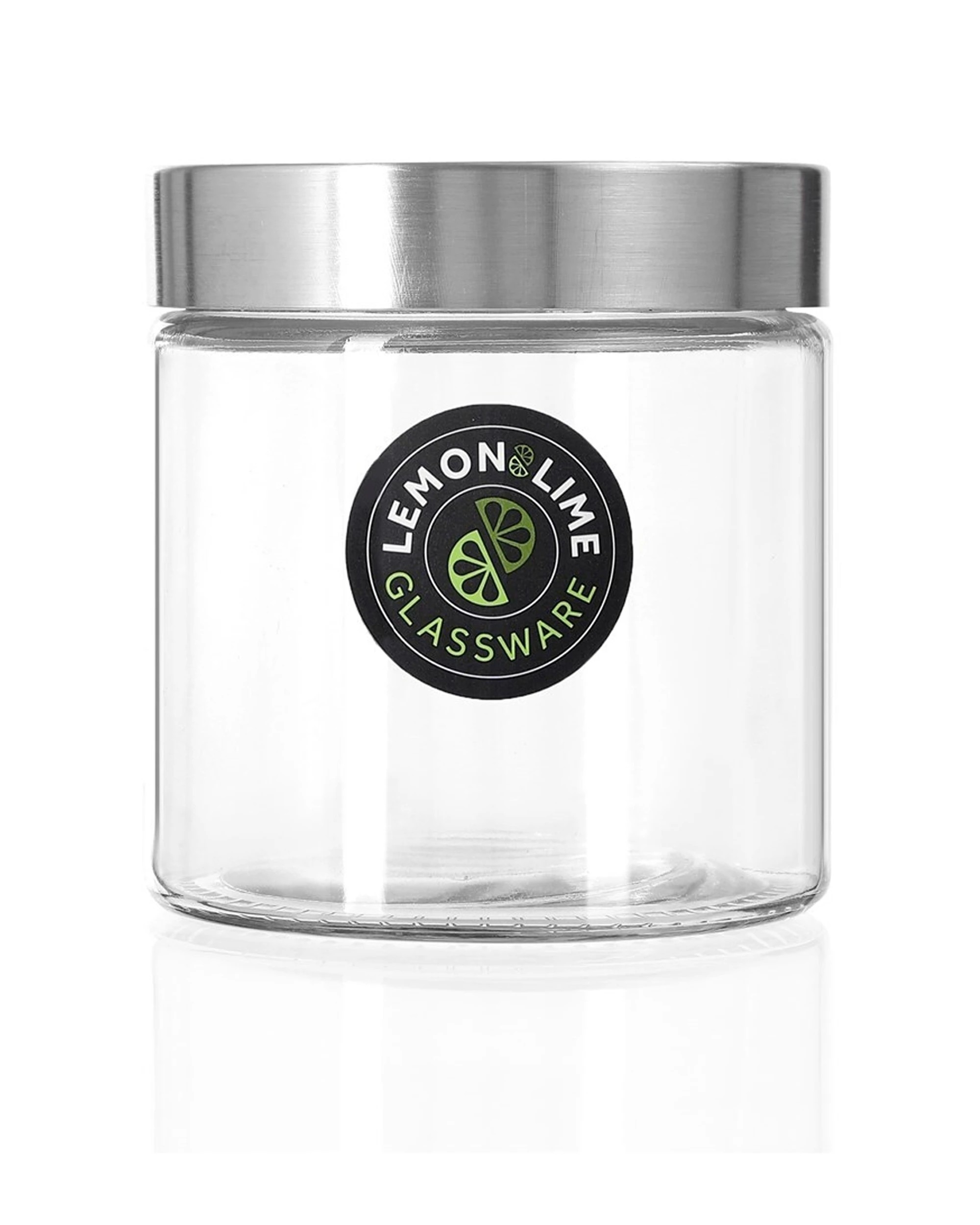 1 Lemon & Lime Alto 830ml Glass Jar 12cm Stainless Steel Lid Home Kitchen Storage - Clear, 1 of 2