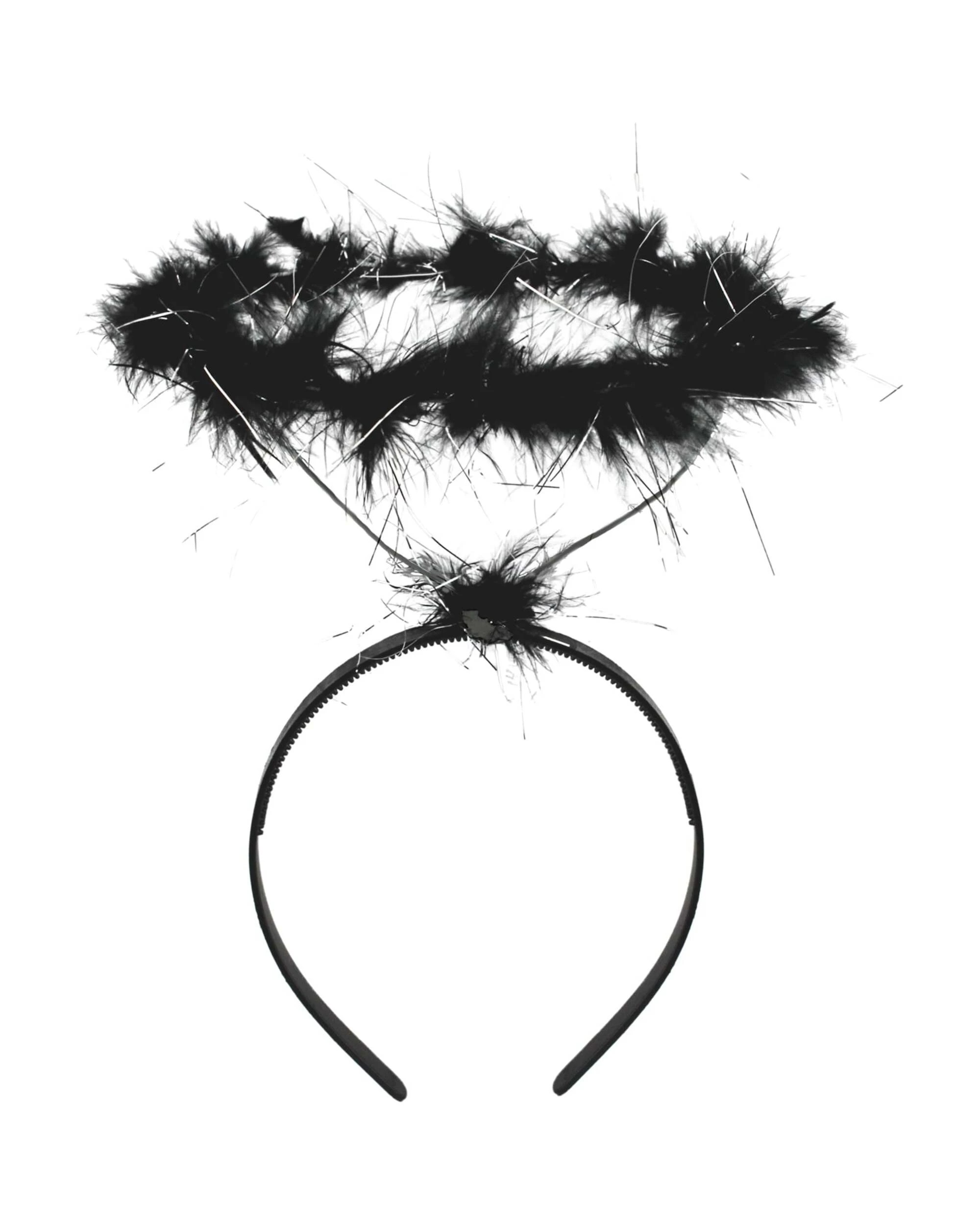 1 Partyrama Feathered Angel Halo Headband - One Size - Black, 1 of 3