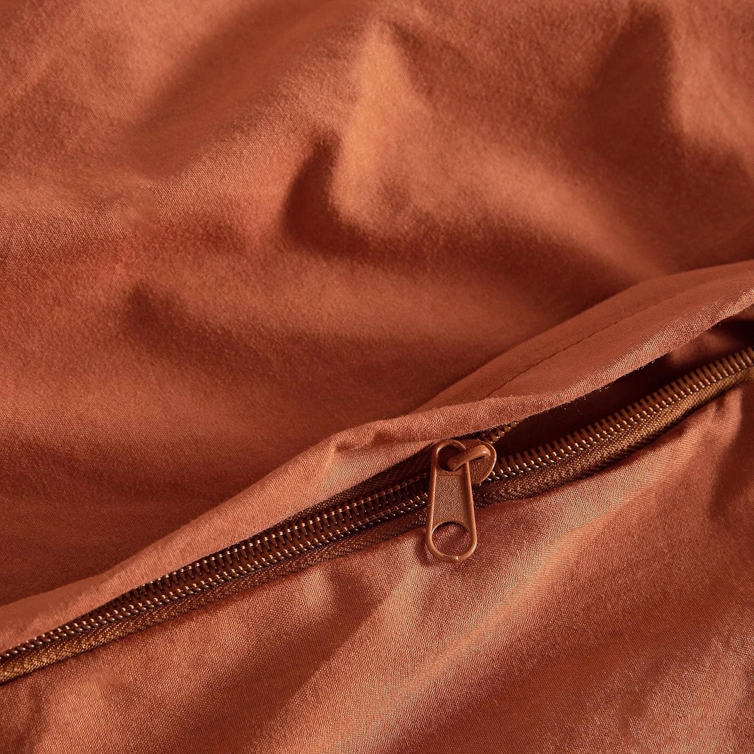 3 CleverPolly 100% Vintage Washed Microfibre Quilt Cover Set - Terracotta - Single Bed, 3 of 5