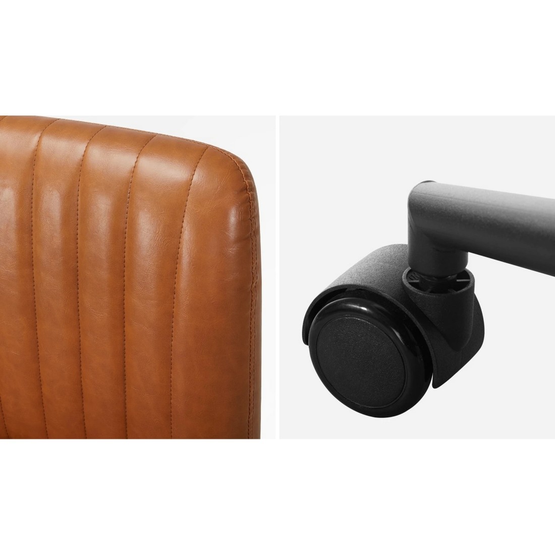 6 Oikiture Armless Office Desk Chair Faux Leather
 - Brown, 6 of 10