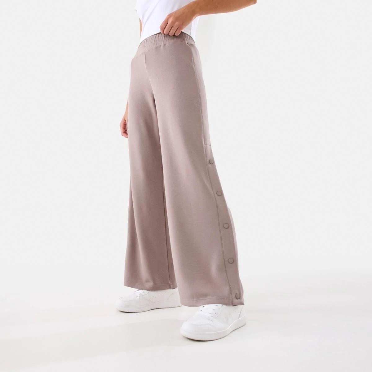 1 Active Womens Snap Trackpants Taupe Tawn, 1 of 10
