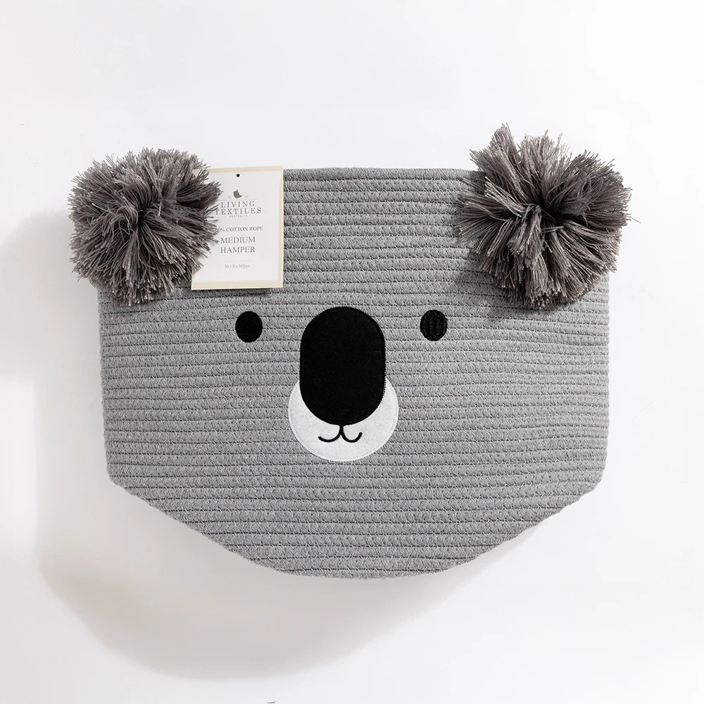 4 Living Textiles Character Koala Cotton Rope Storage Hamper – Assorted, 4 of 5