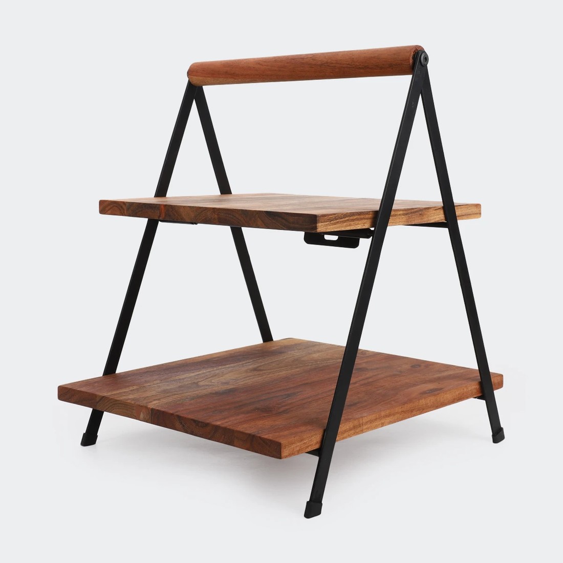 2 2 Tier Acacia Serving Stand, 2 of 8