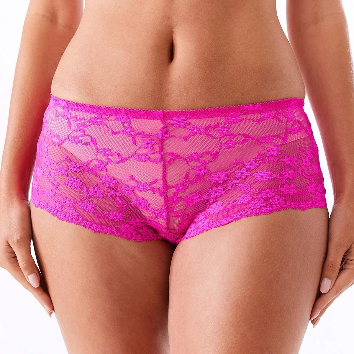 3 3 Pack Lace Boyleg Briefs Cf Hp Bk, 3 of 7