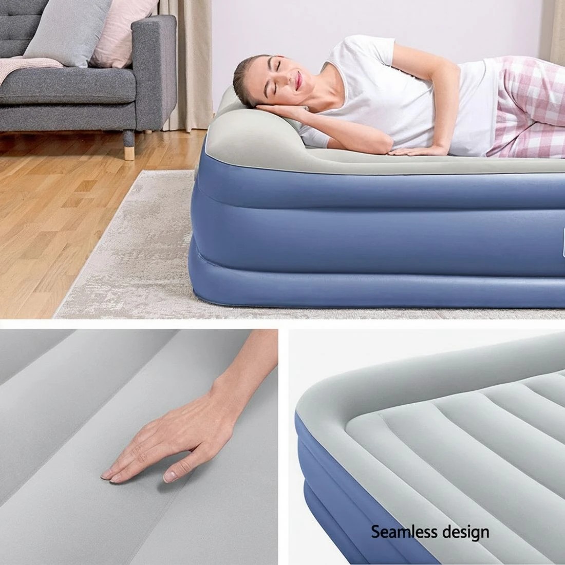 5 Bestway Air Mattress Queen Inflatable Bed 46cm Airbed - Queen Bed - Blue, 5 of 7