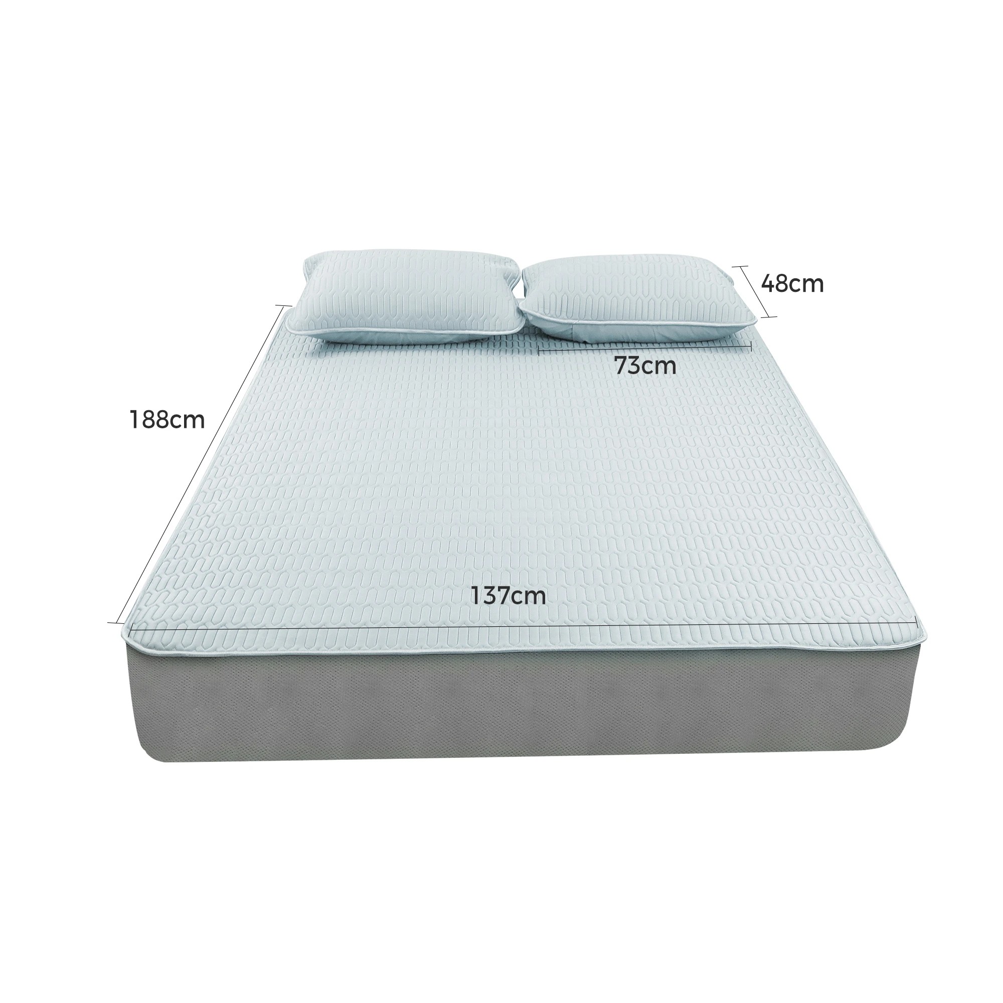 3 Dreamz Double Grey Cooling Bed Sheet Set
 - Double Bed, 3 of 5