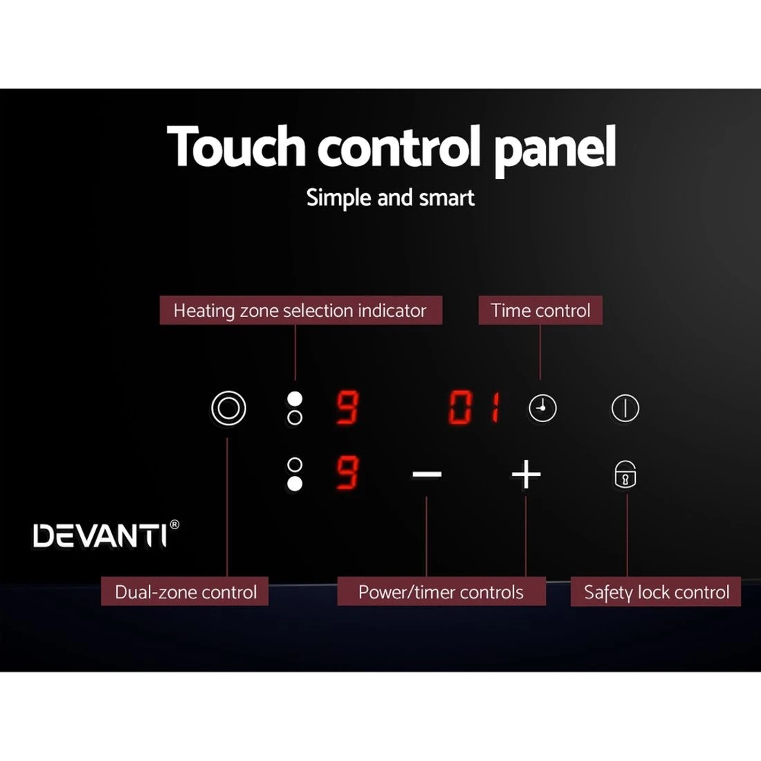 7 Devanti Electric Ceramic Cooktop 30cm - Black, 7 of 7