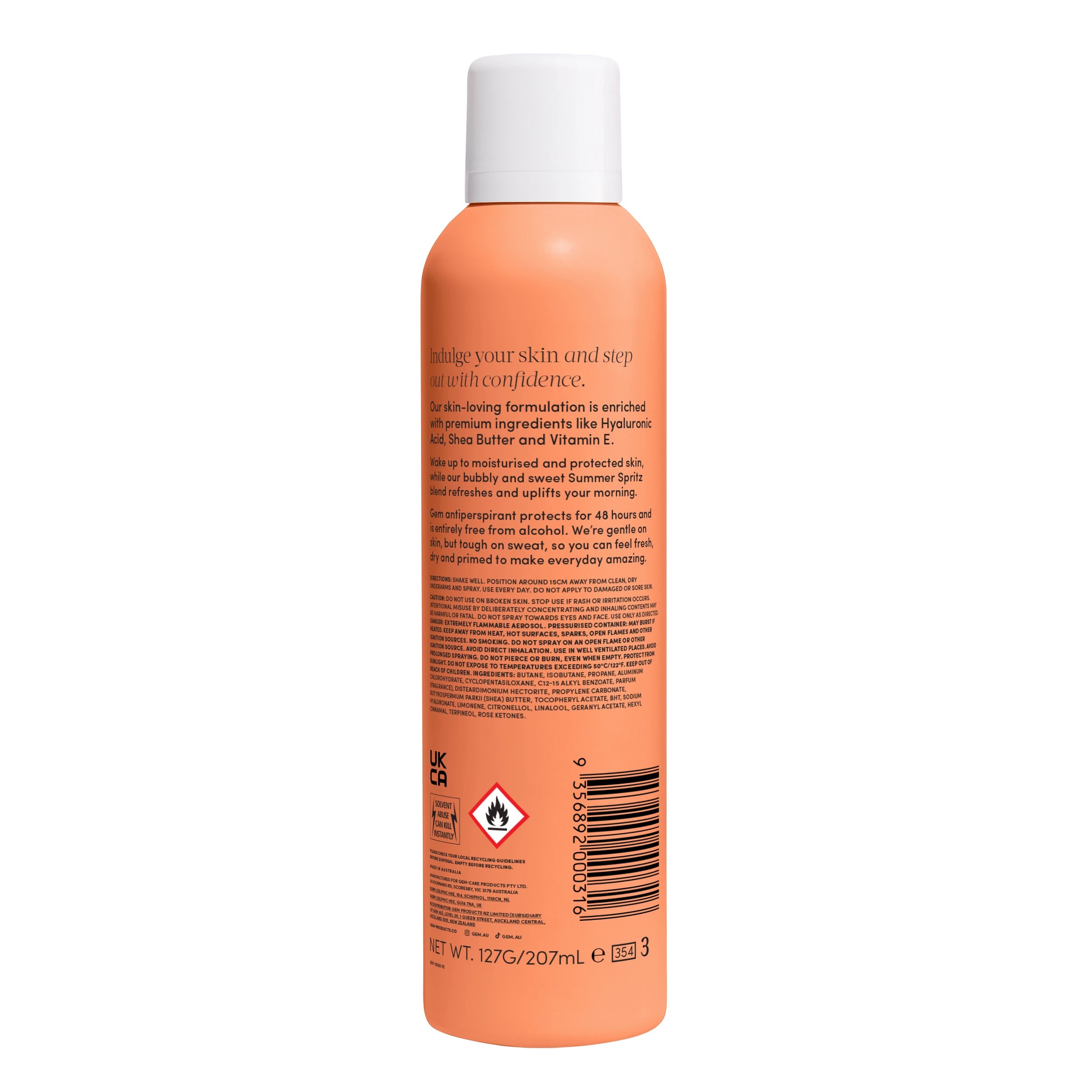 2 Gem Summer Spritz Skin-Loving Deodorant 207ml - Hyaluronic Acid, Vitamin E and Shea Butter, 2 of 6