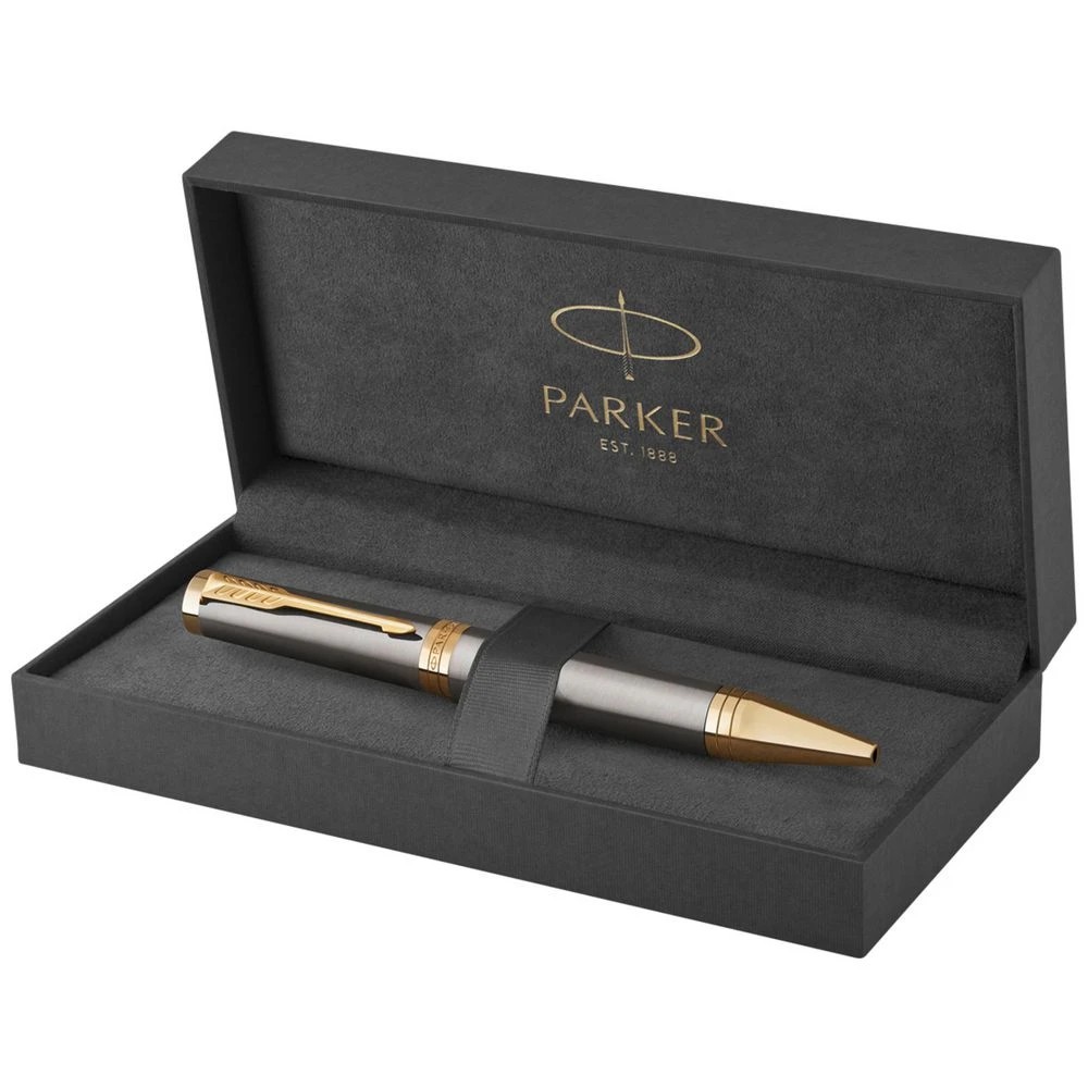 1 Parker Ingenuity Ballpoint Pen Medium Grey Gold, 1 of 3