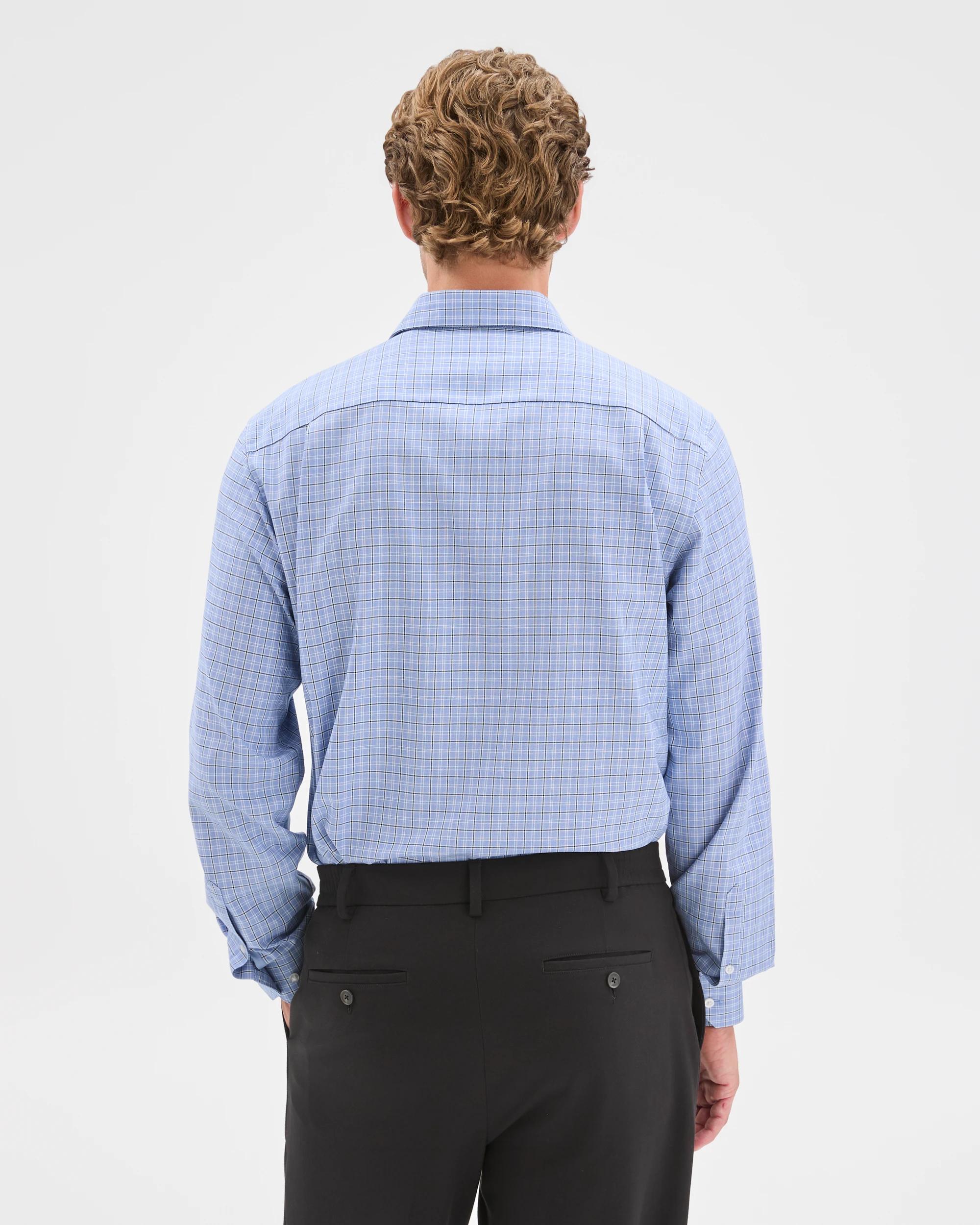 7 Preview Australian Cotton Tile Check Business Shirt CHAMBRAY, 7 of 7