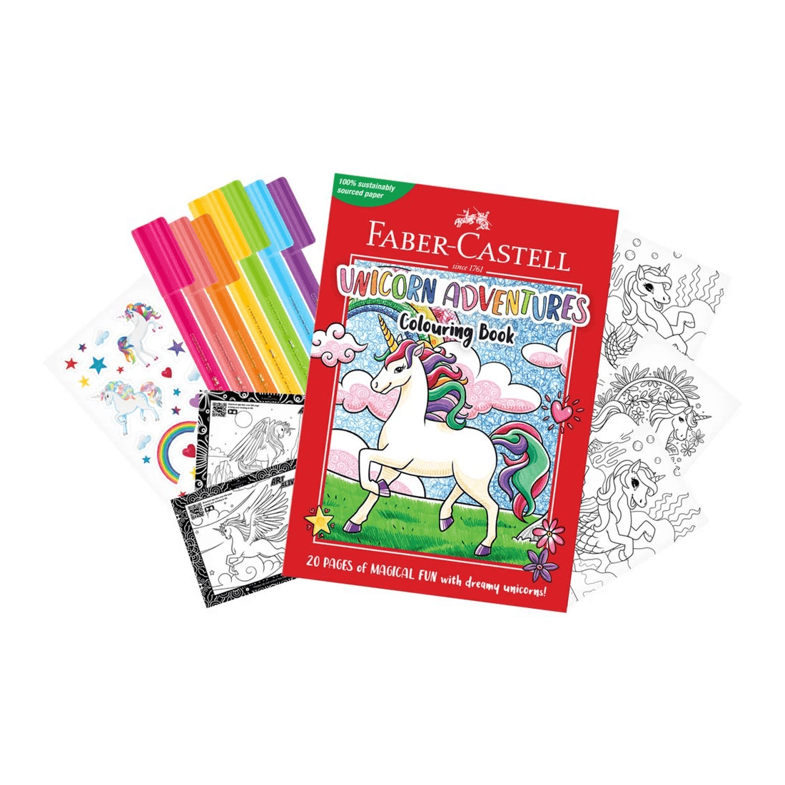2 Faber-Castell Connecter Pen Colouring Set A5 Unicorns, 2 of 4