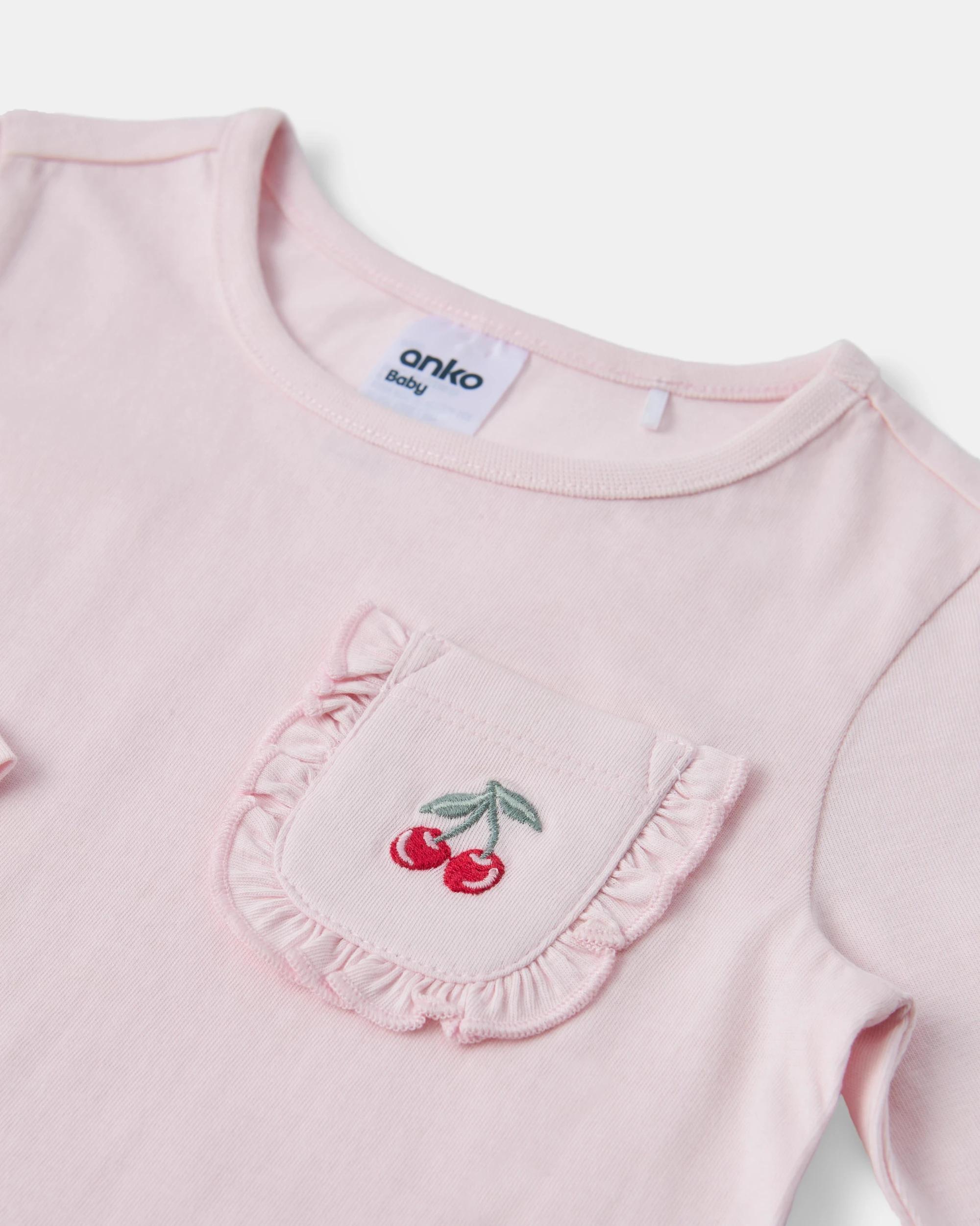 6 3 Pack Long Sleeve Pocket T-shirt Cherry Pck, 6 of 8