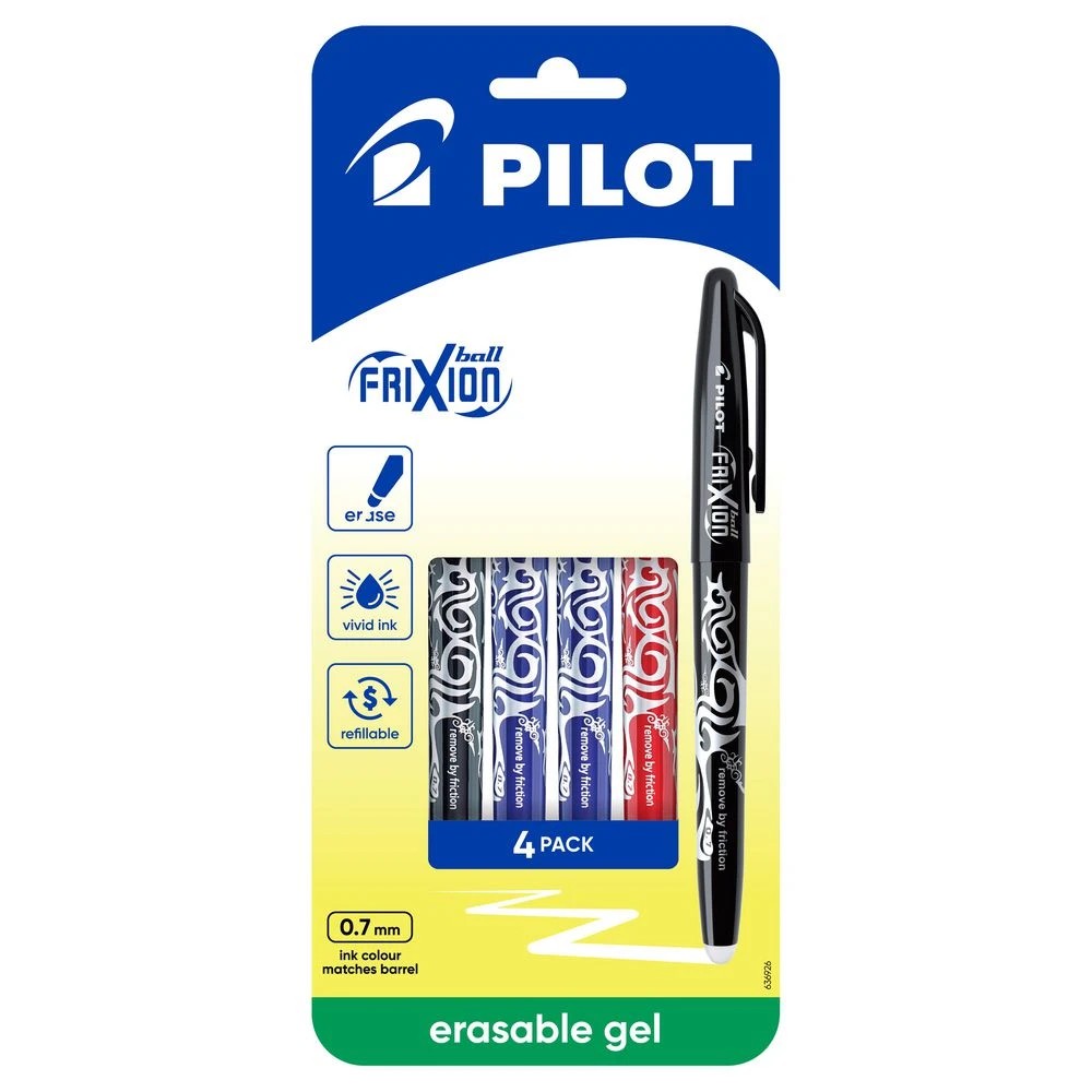 1 PILOT FriXion Ball Erasable Gel Pen 0.7mm Assorted 4 Pack, 1 of 9