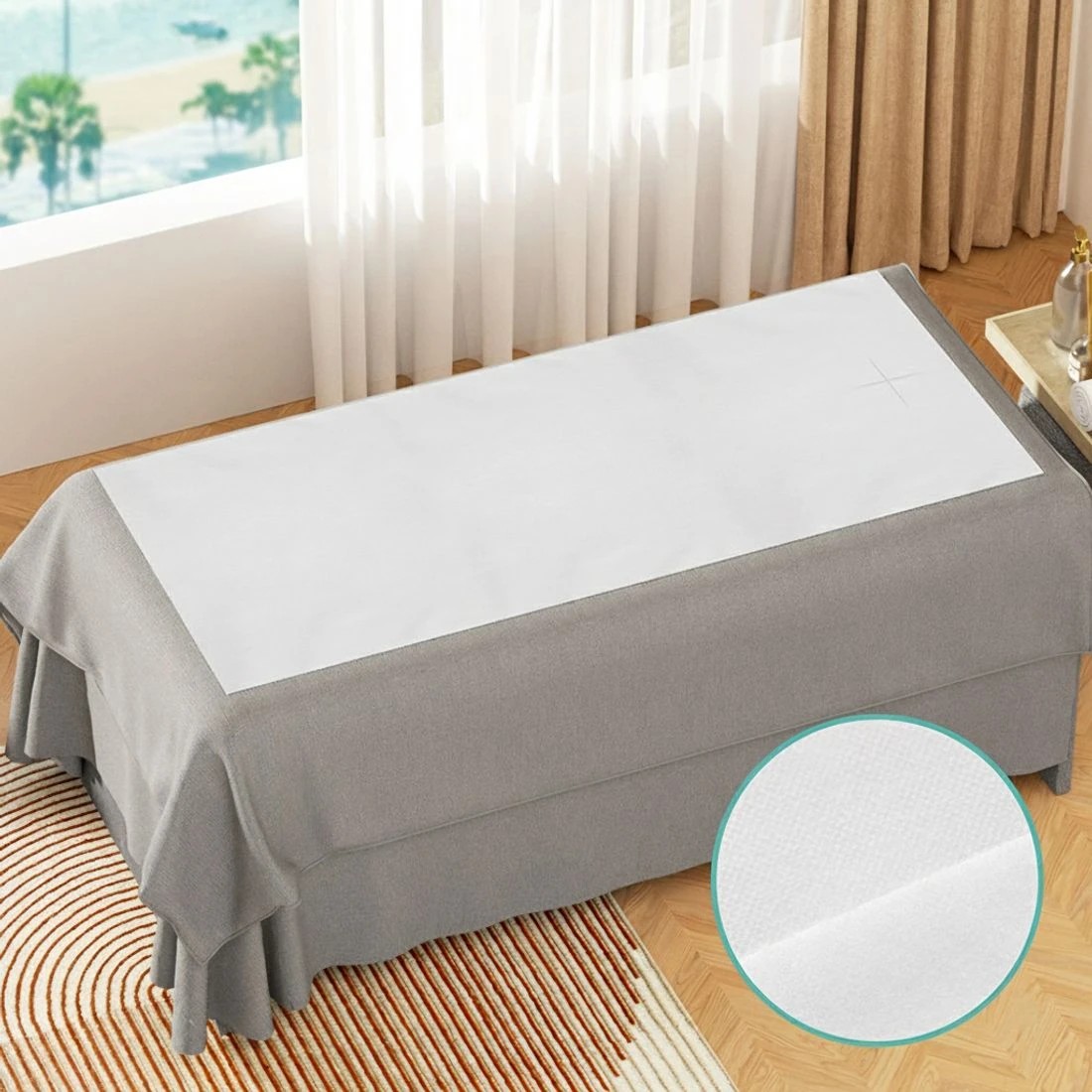 4 Zenses 80cm X 180cm Massage Table Cover  6 Rolls 300 - White, 4 of 6