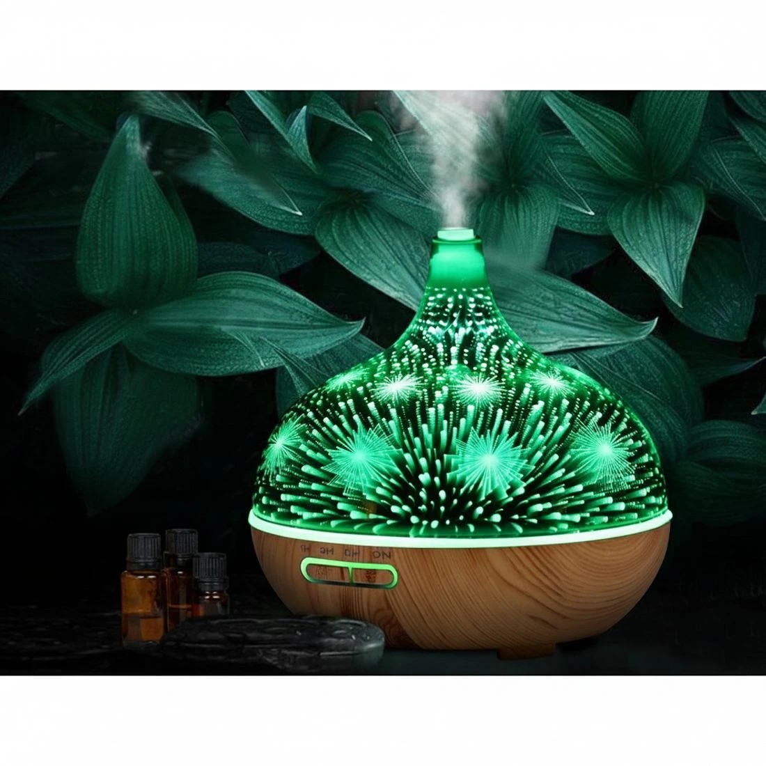 4 Devanti Aroma Diffuser Aromatherapy 3D Glass 400ml - Multi, 4 of 7