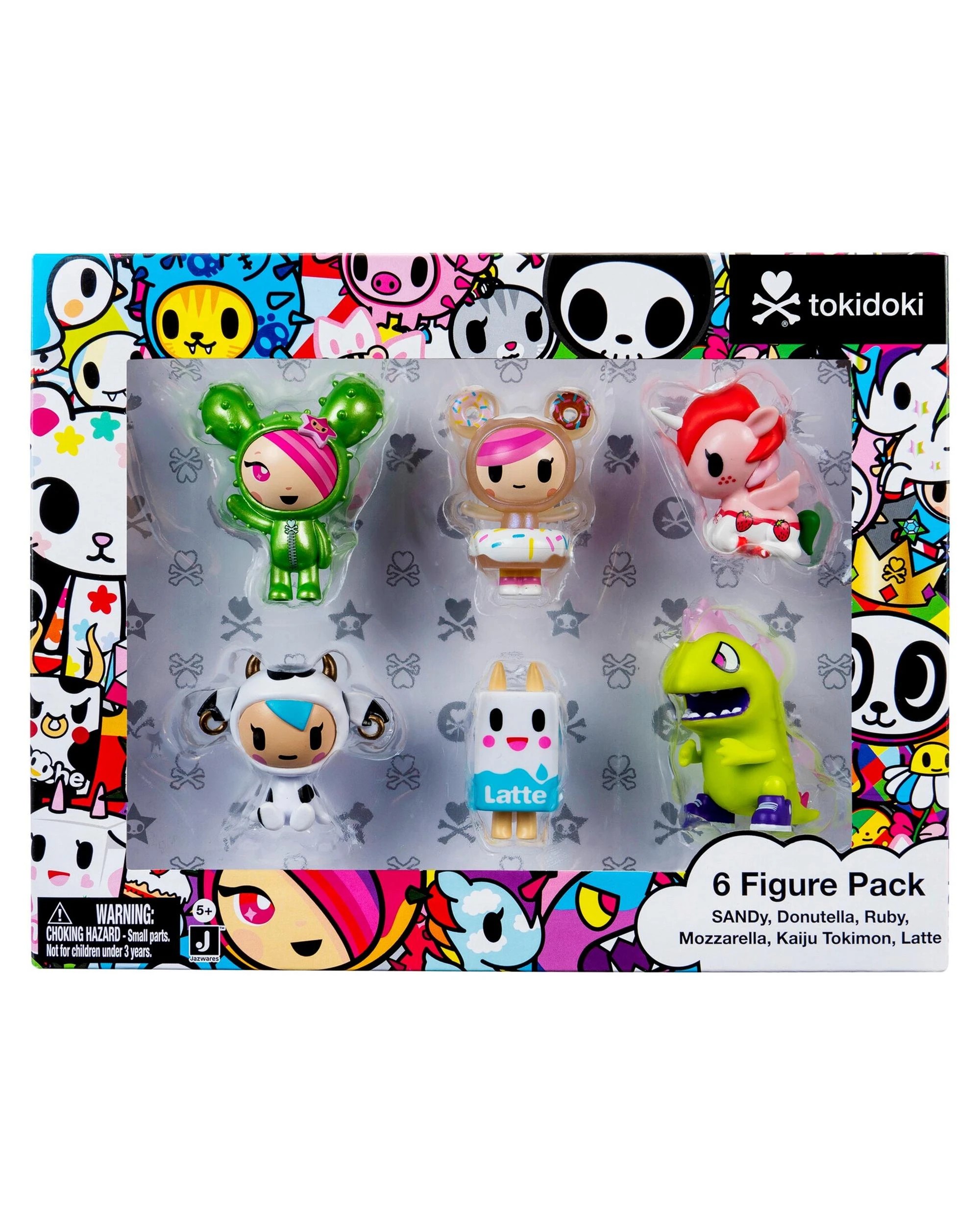 1 Tokidoki Multipack 6 Figure Pack - SANDy, Donutella, Ruby, Mozzarella, Kaiju Tokimon, Latte, 1 of 8