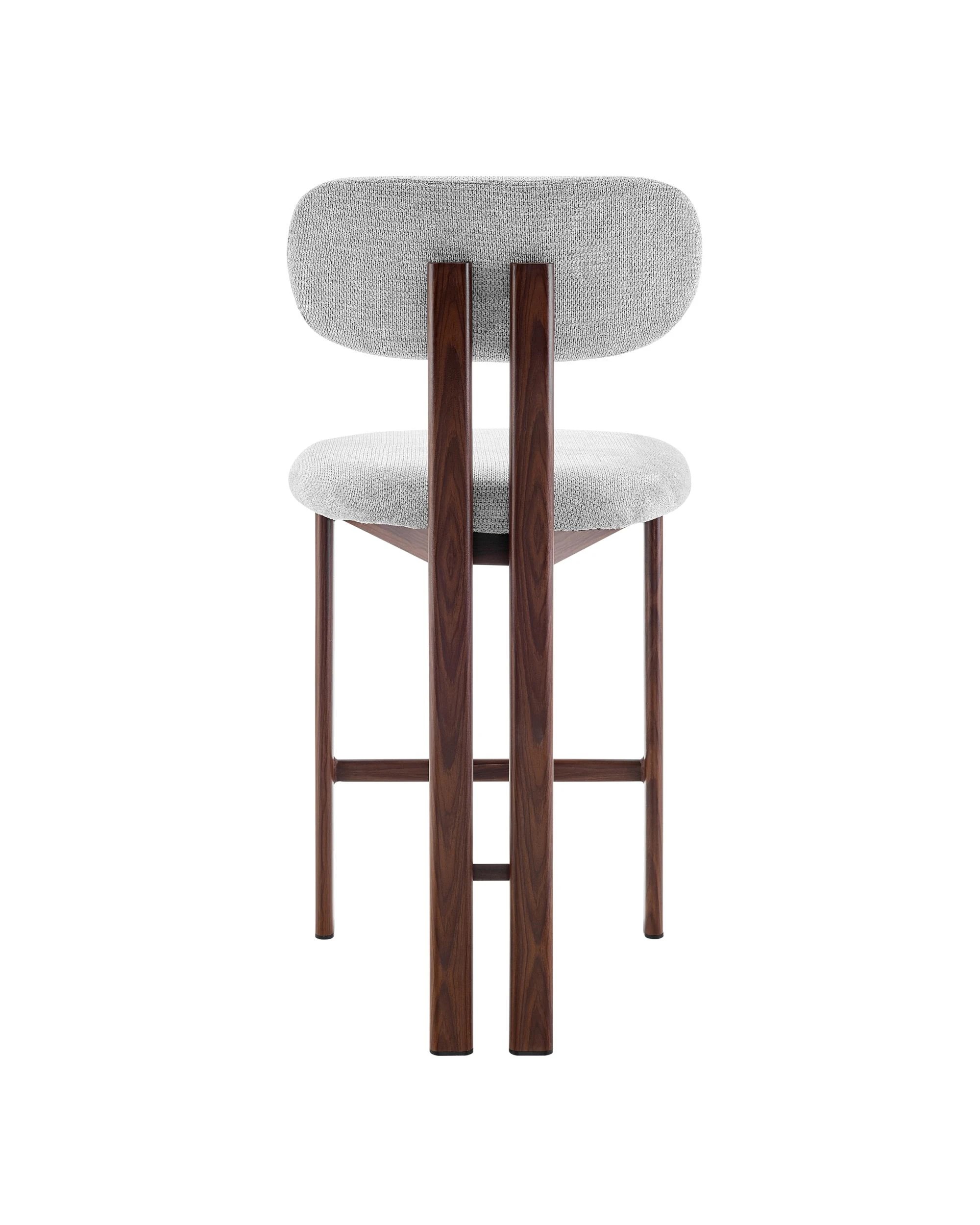 6 Kodu Dining Stools Pair (Set of Two) Grey and Walnut, 6 of 9