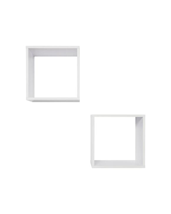 European Cabinetry 2pc Bergen Cube Display Shelf Set Swiss Krono Boards - White
