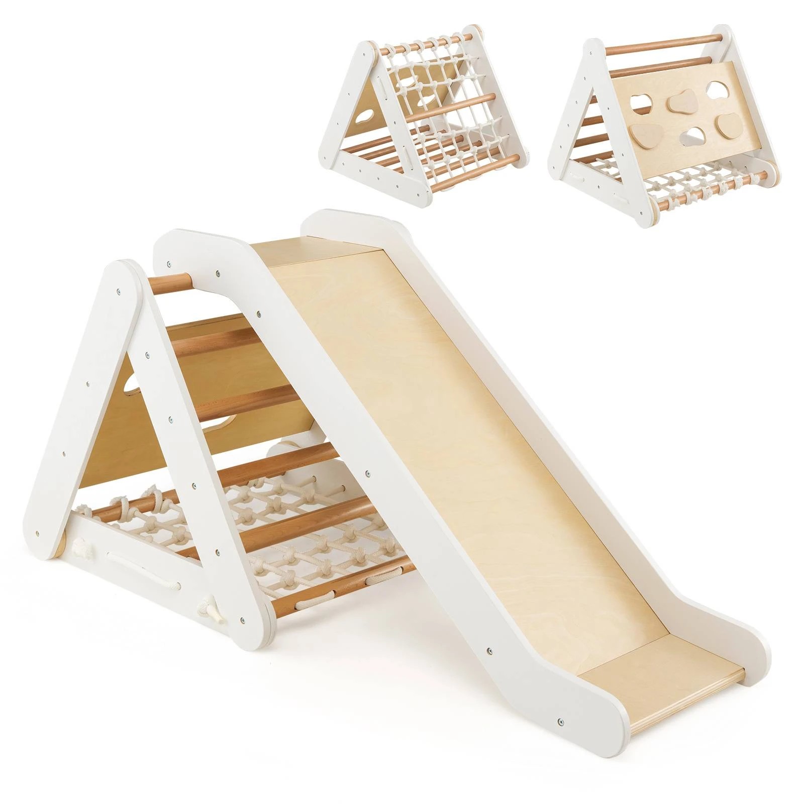 1 Costway Climb Playset Jungle Gym Play Center Wooden Playground, 1 of 5