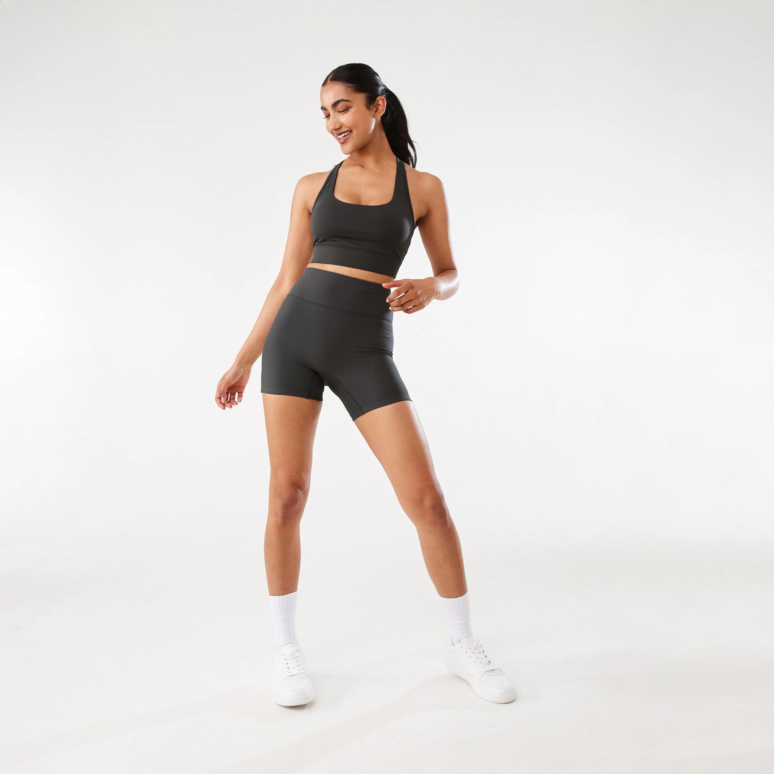 2 Active Womens Performance Crop Top DARKISH GREY, 2 of 10