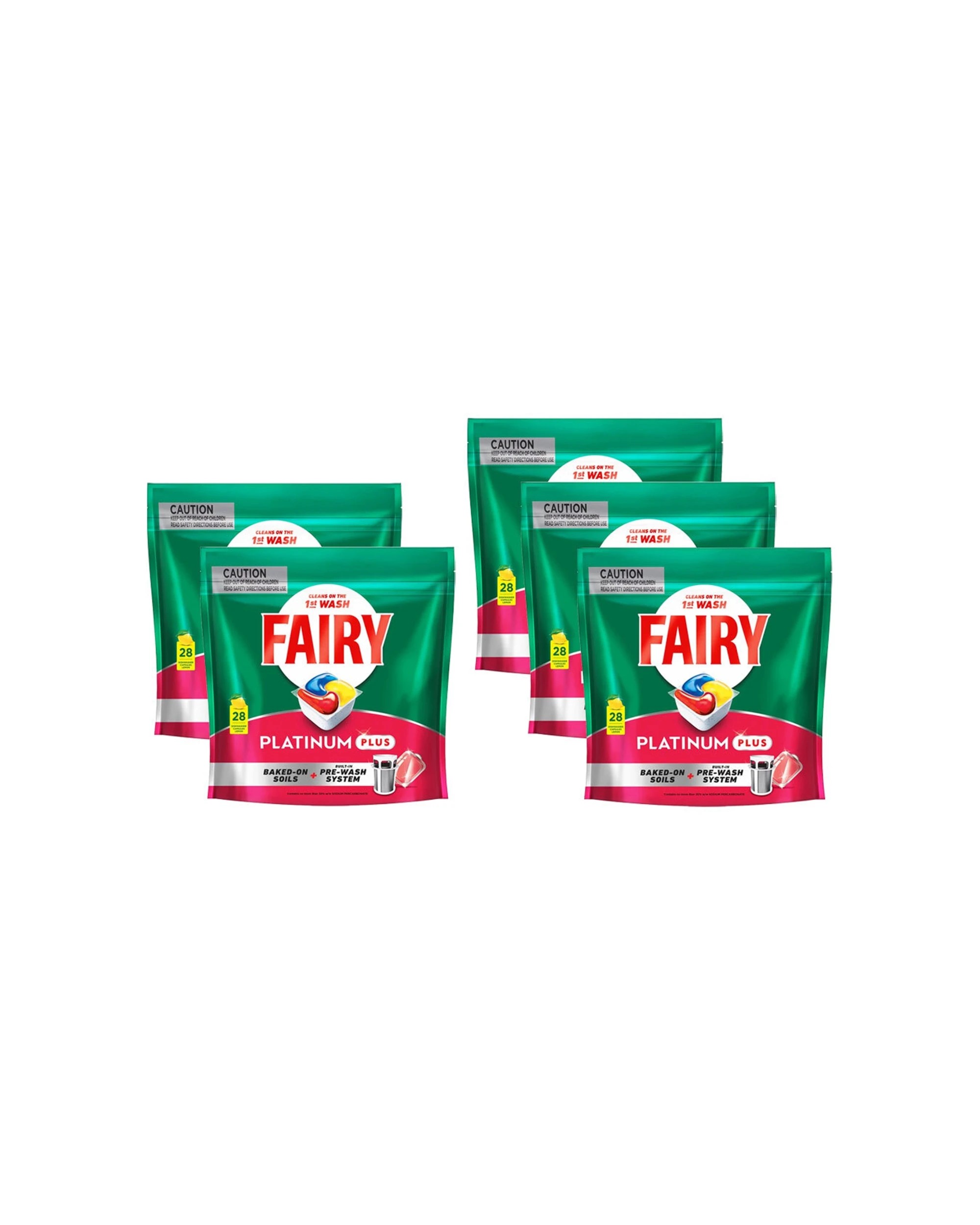 1 Fairy Platinum Plus Expert Dishwasher Tablets With Prewash Power 5 x 28pc - Multi, 1 of 3