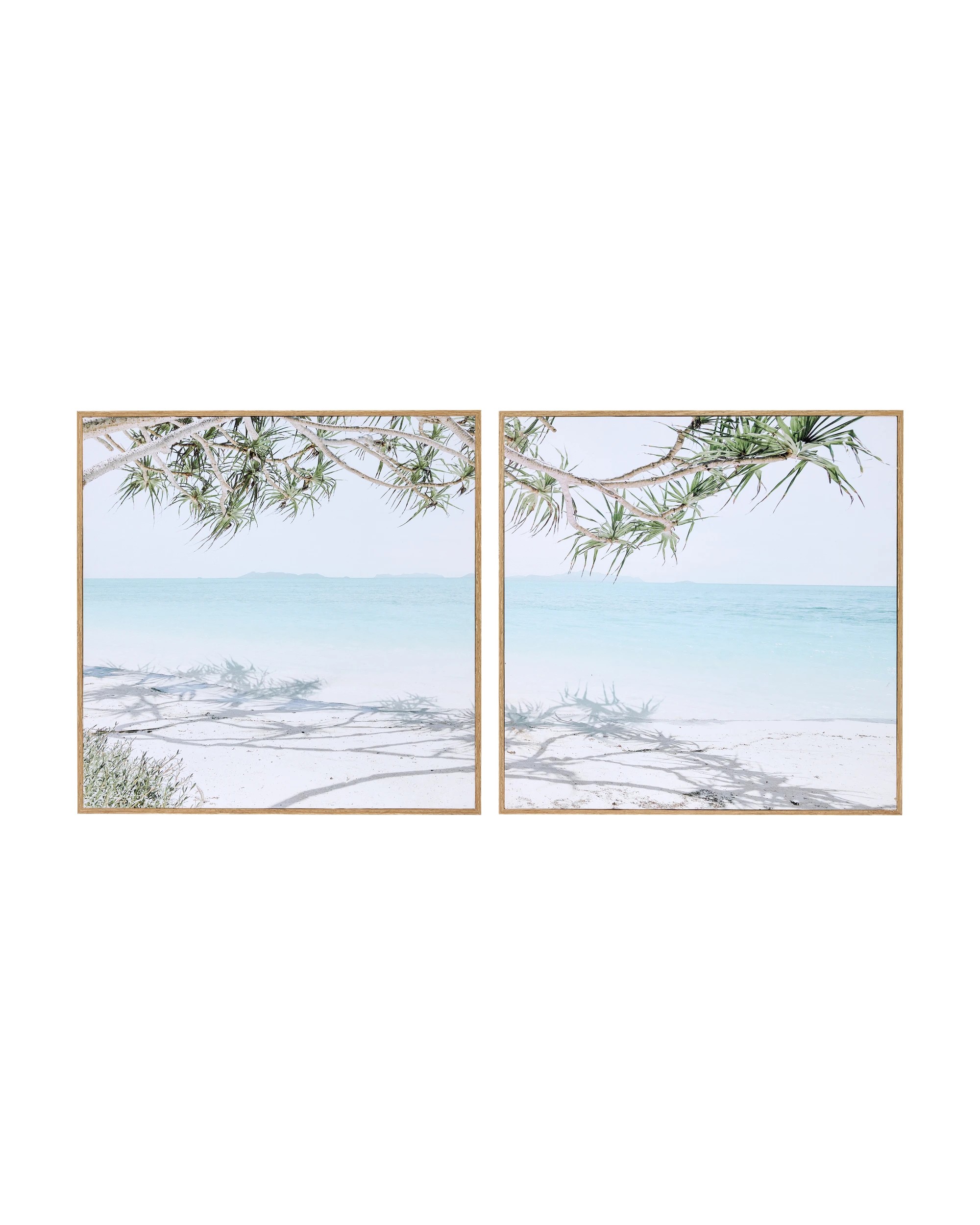 1 2 Pack Beach Framed Canvas - 40cm x 40cm Each, 1 of 6