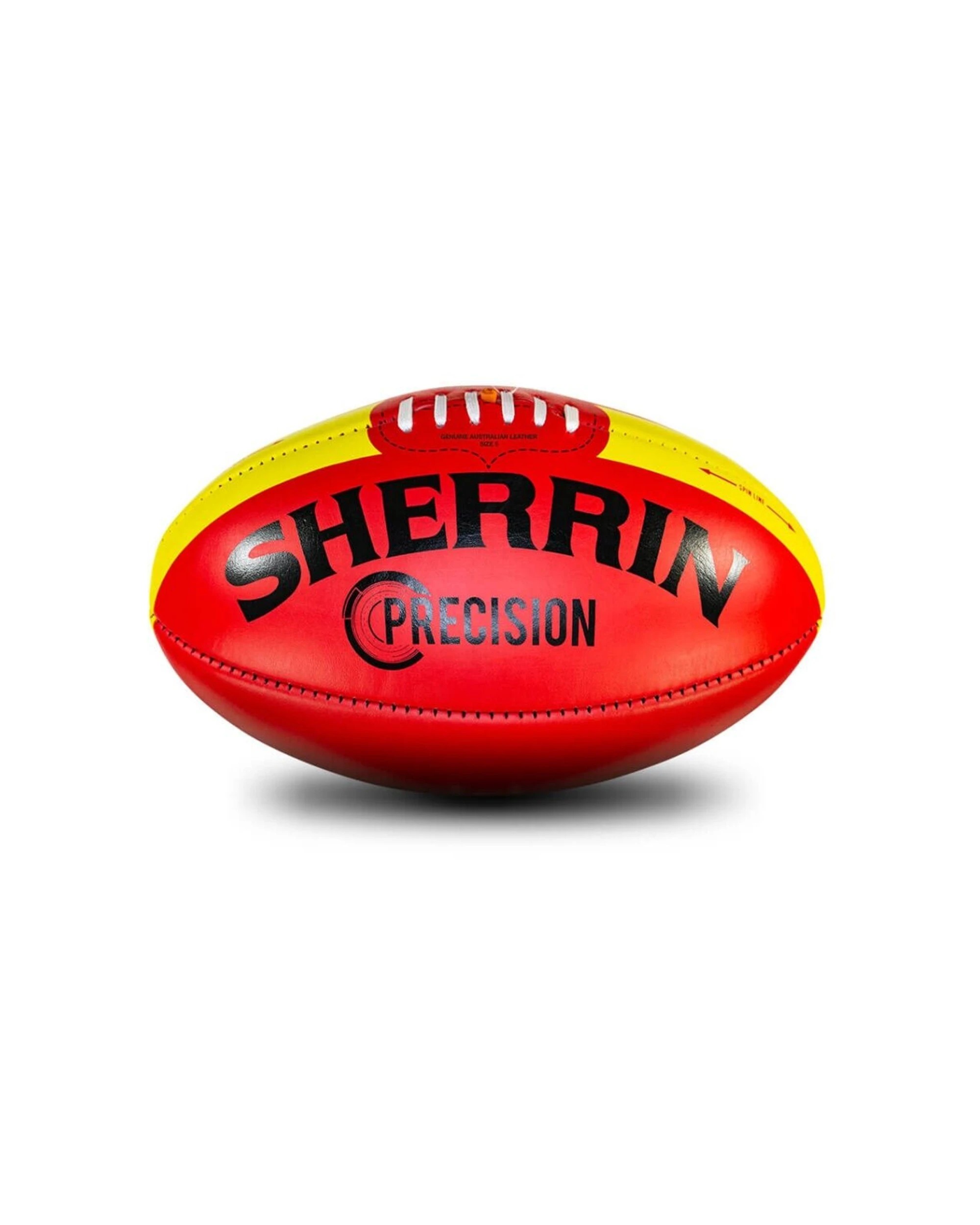 1 Sherrin Precision Leather Australian Rules Training Football Size 5 - Red, 1 of 4