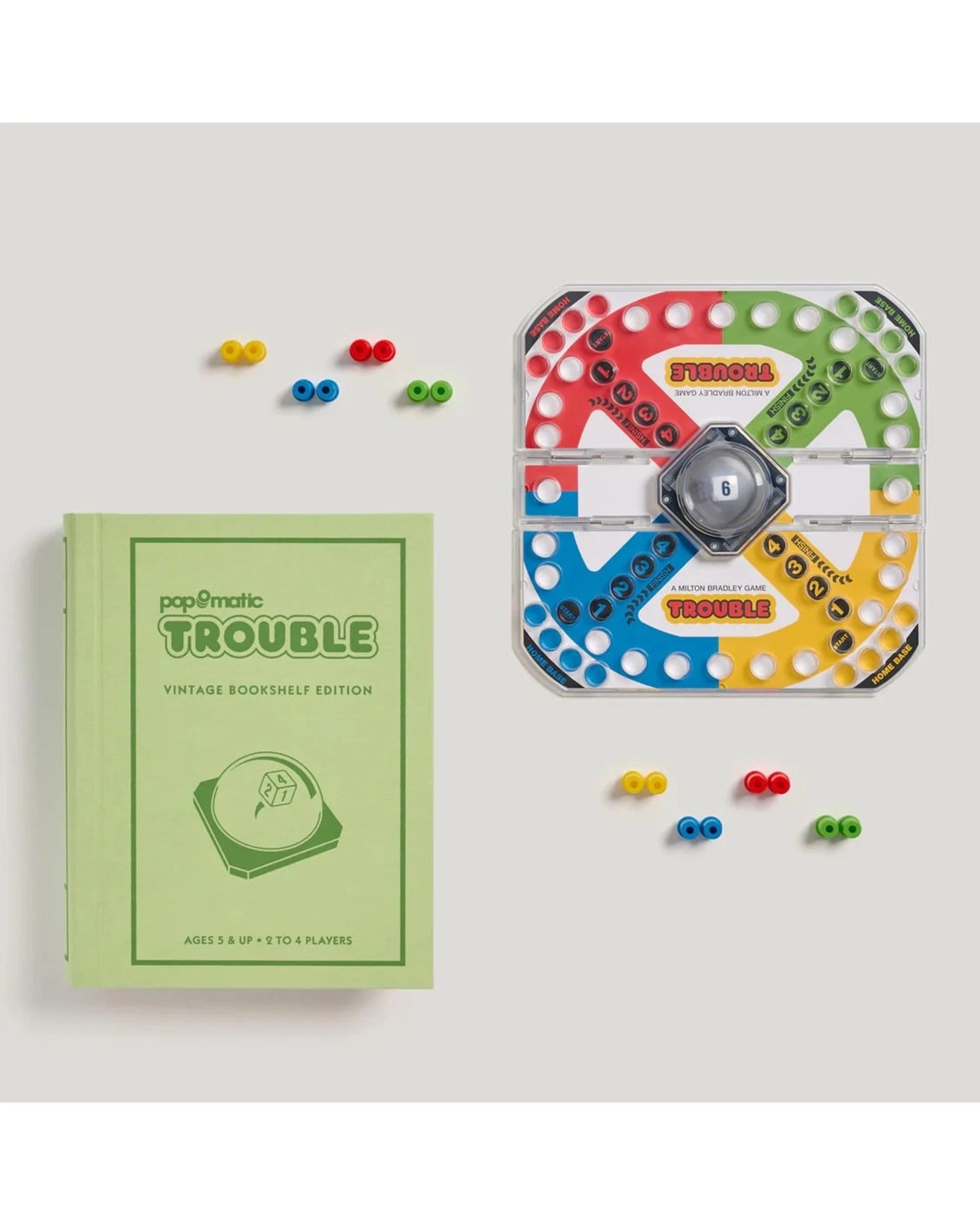 4 Trouble Vintage Bookshelf Edition Board Game, 4 of 6