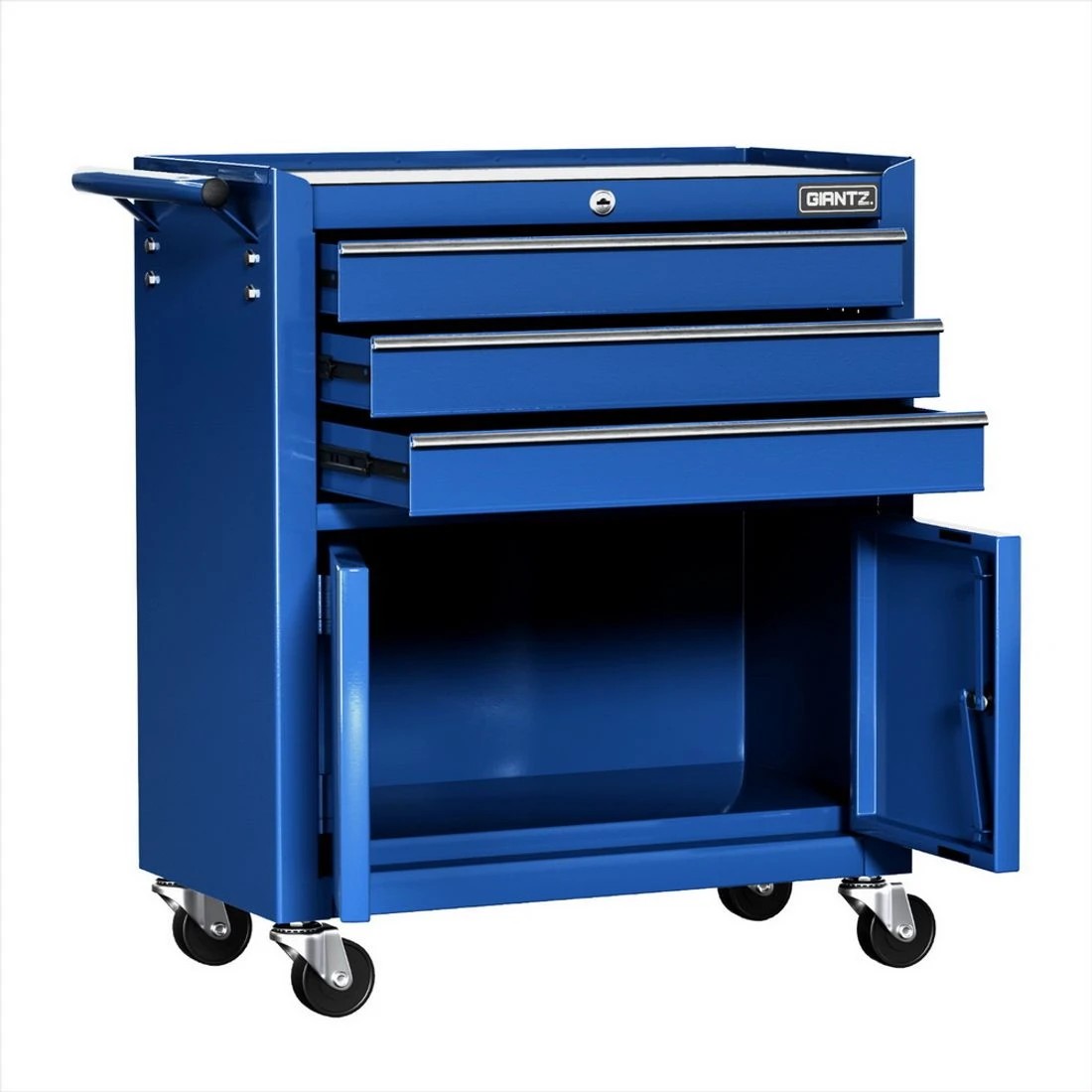 1 Giantz 3 Drawer Tool Box Cabinet Chest Toolbox Garage Storage Organiser - Blue, 1 of 4