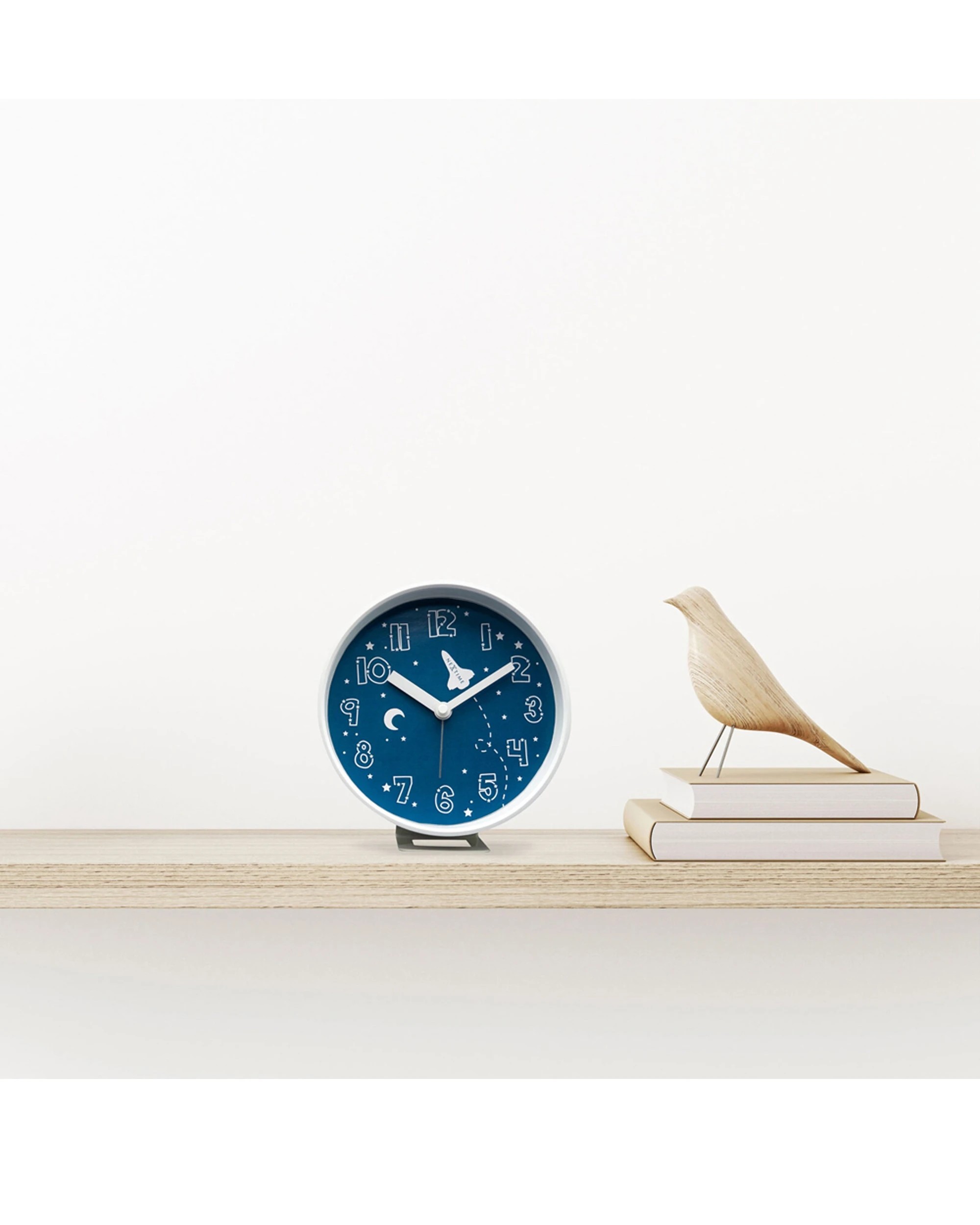 7 NEXTIME Rocket Alarm Clock Space Themed Dial Silent Movement Night Light - Blue, 7 of 7