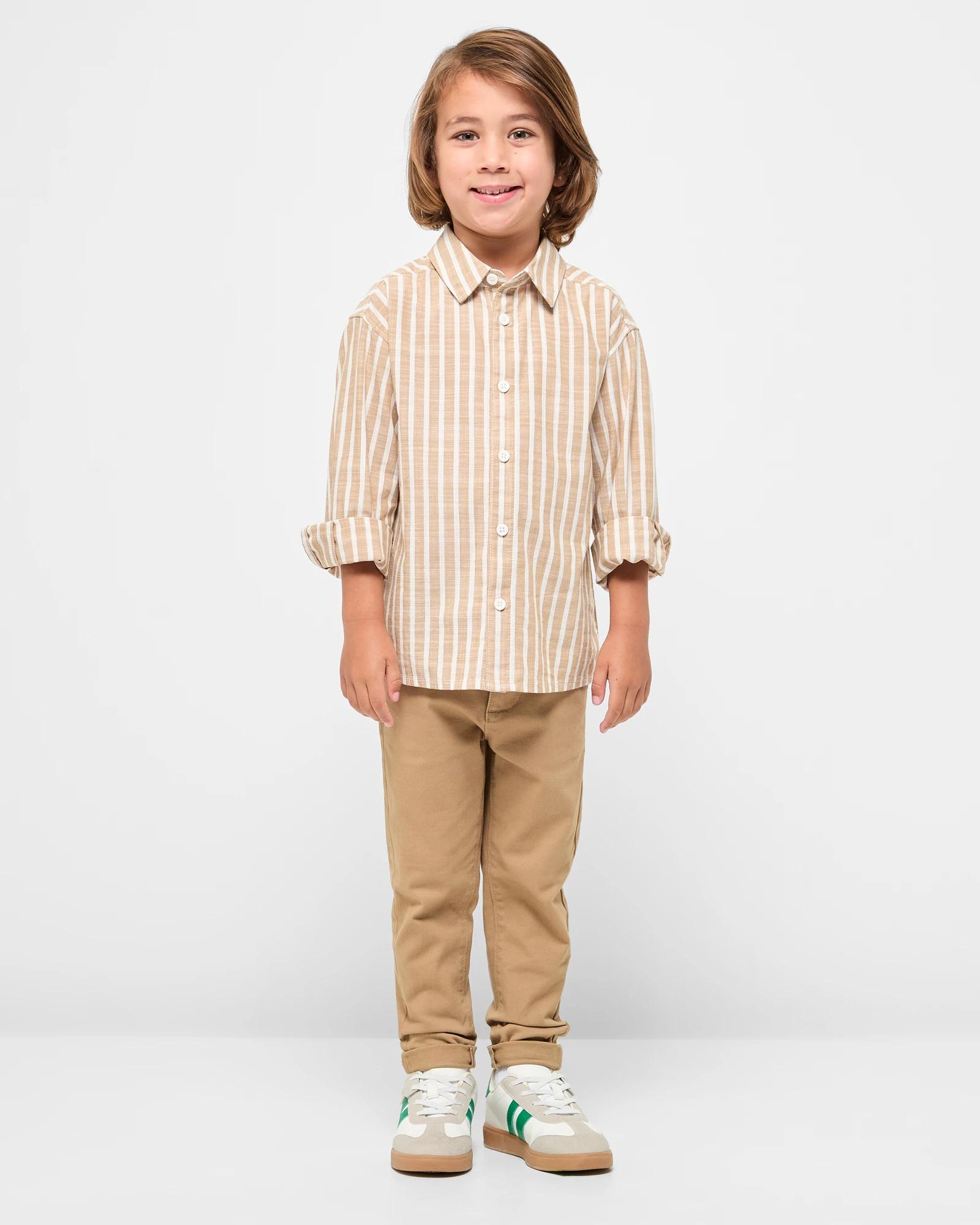 2 Target Australian Cotton Textured Shirt TAN STRIPE, 2 of 5