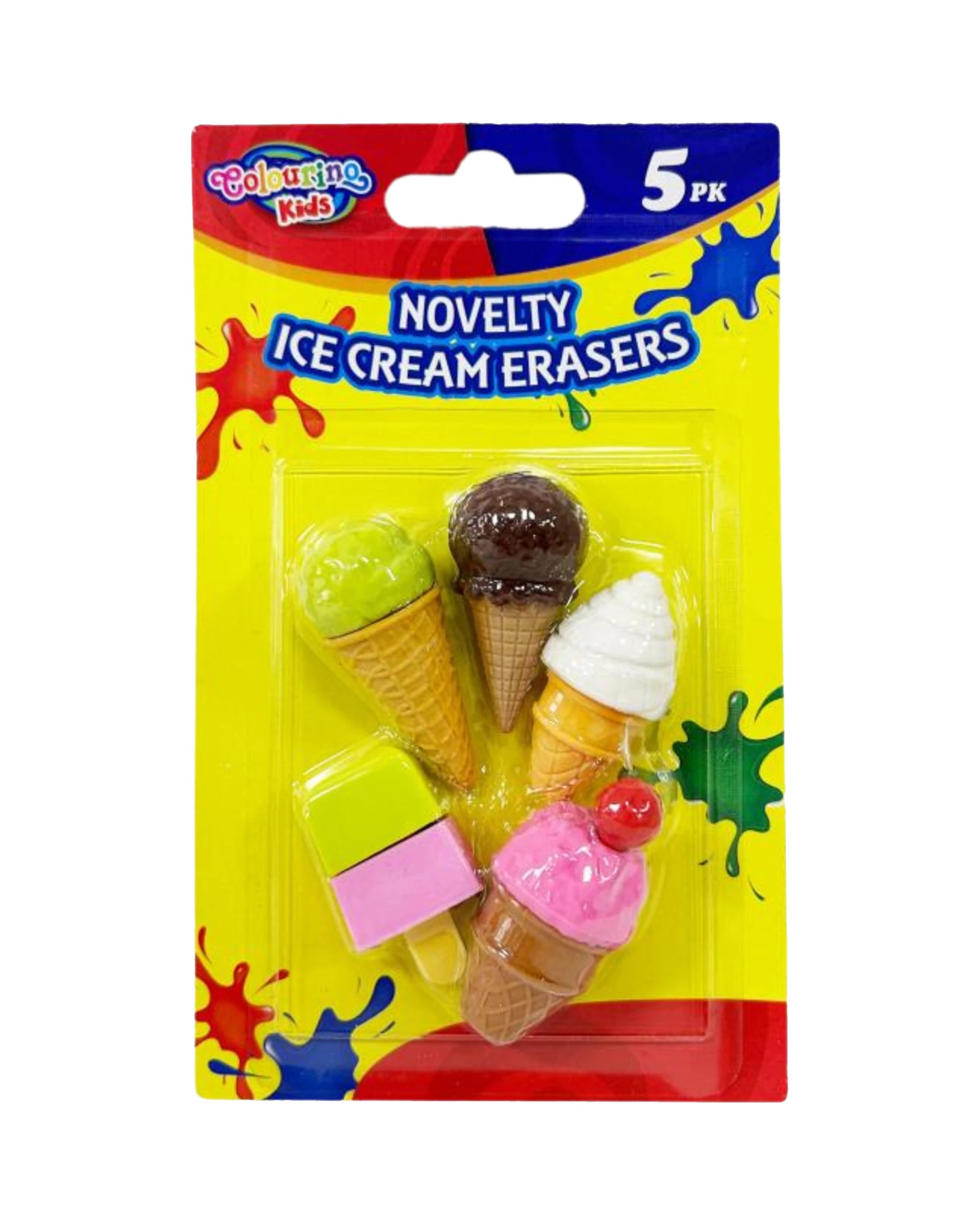 1 Durmaz Novelty Ice Cream Erasers Pack of 5 - Multi, 1 of 1