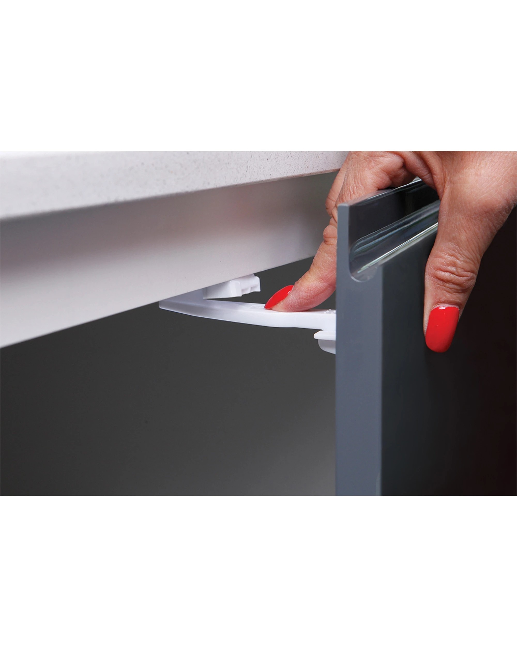 2 Dreambaby 6pc Spring Latches For Cupboards Drawers With Mounting Kit 9cm - White, 2 of 2