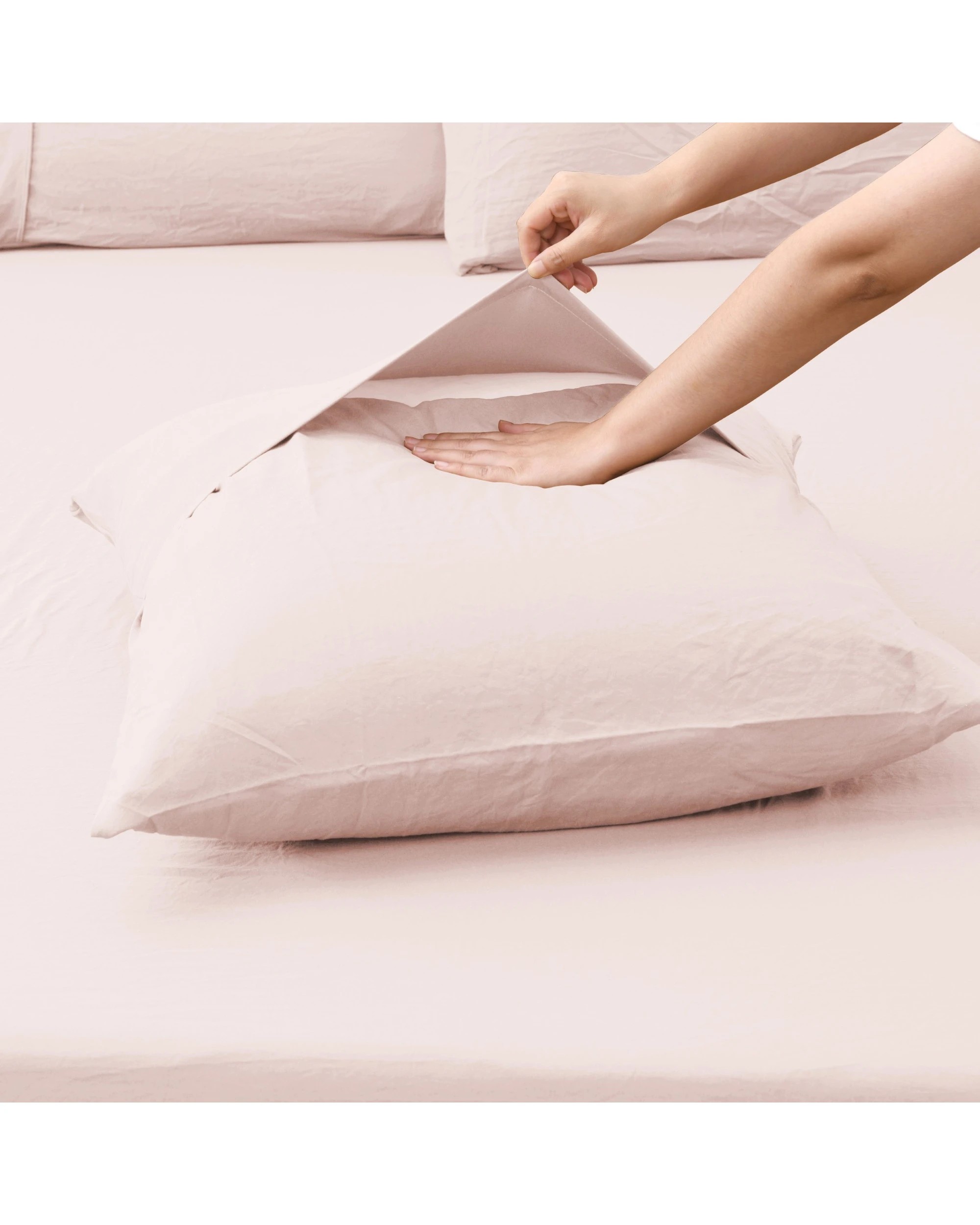 4 Dreamaker Superfine Washed Microfibre European Pillowcase - Blush Pink, 4 of 5