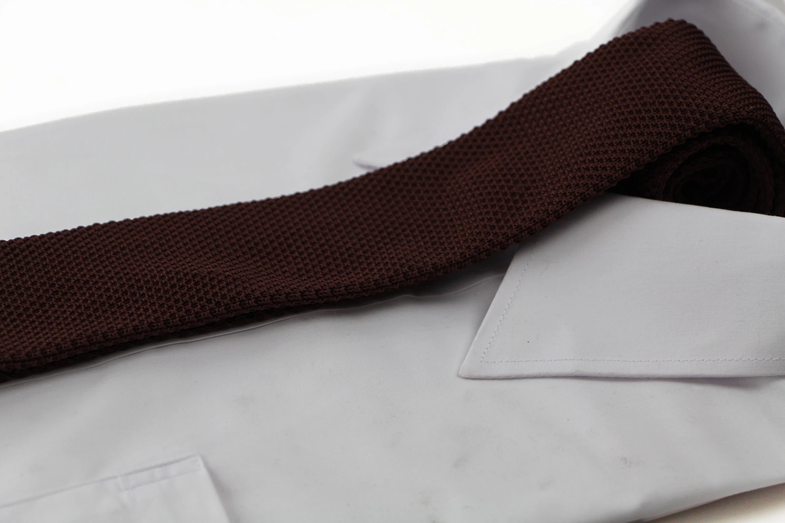 4 Zasel Mens Knitted Neck Tie - Brown - Brown, 4 of 4