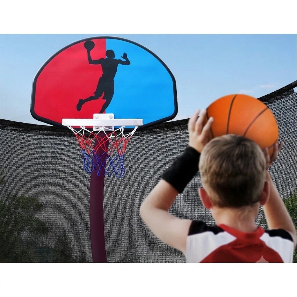 9 Everfit 16FT Trampoline for Kids w/ Ladder Enclosure Safety Net Rebounder - Multi, 9 of 10