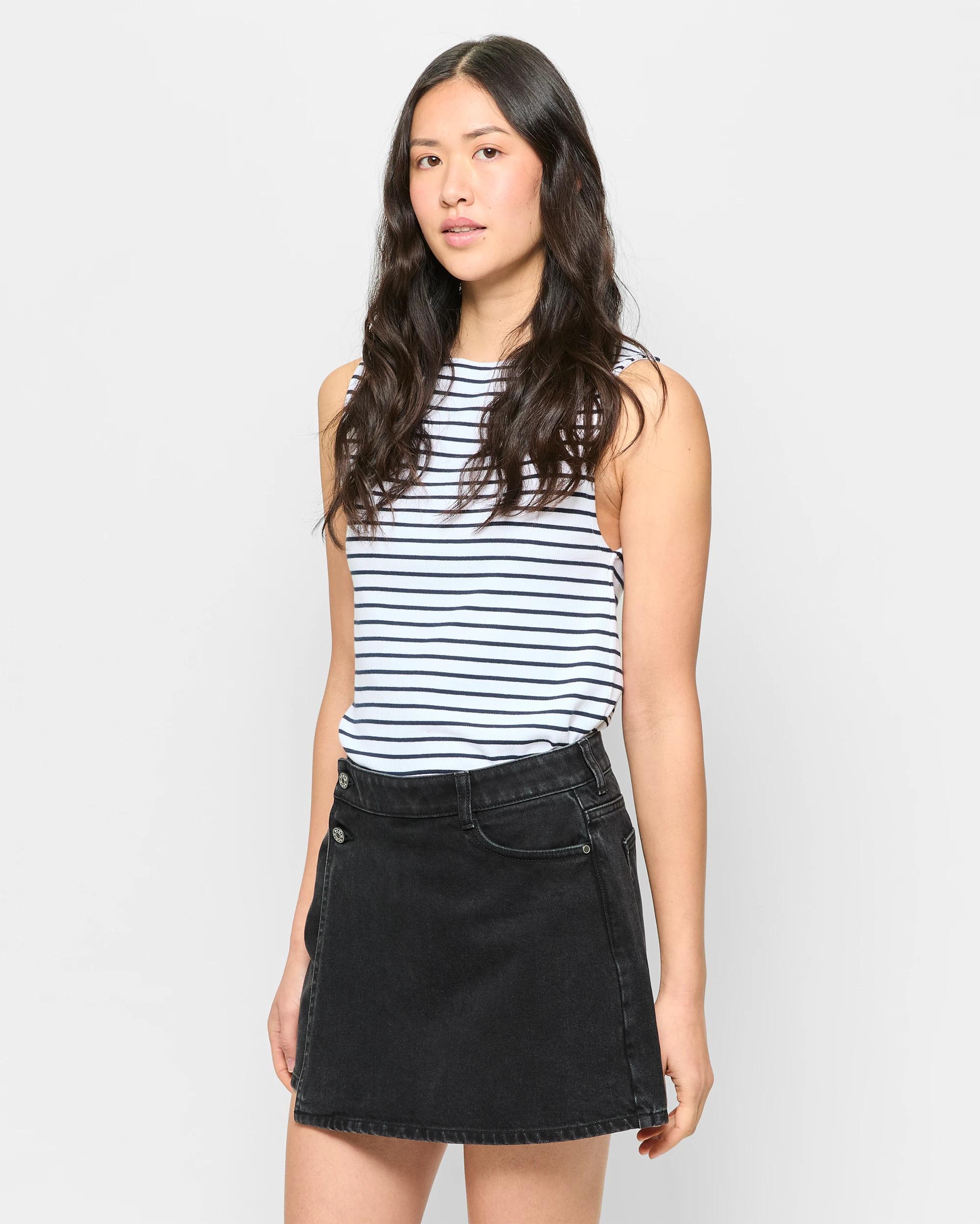 3 Target Denim Skort WORN BLACK WASH, 3 of 5