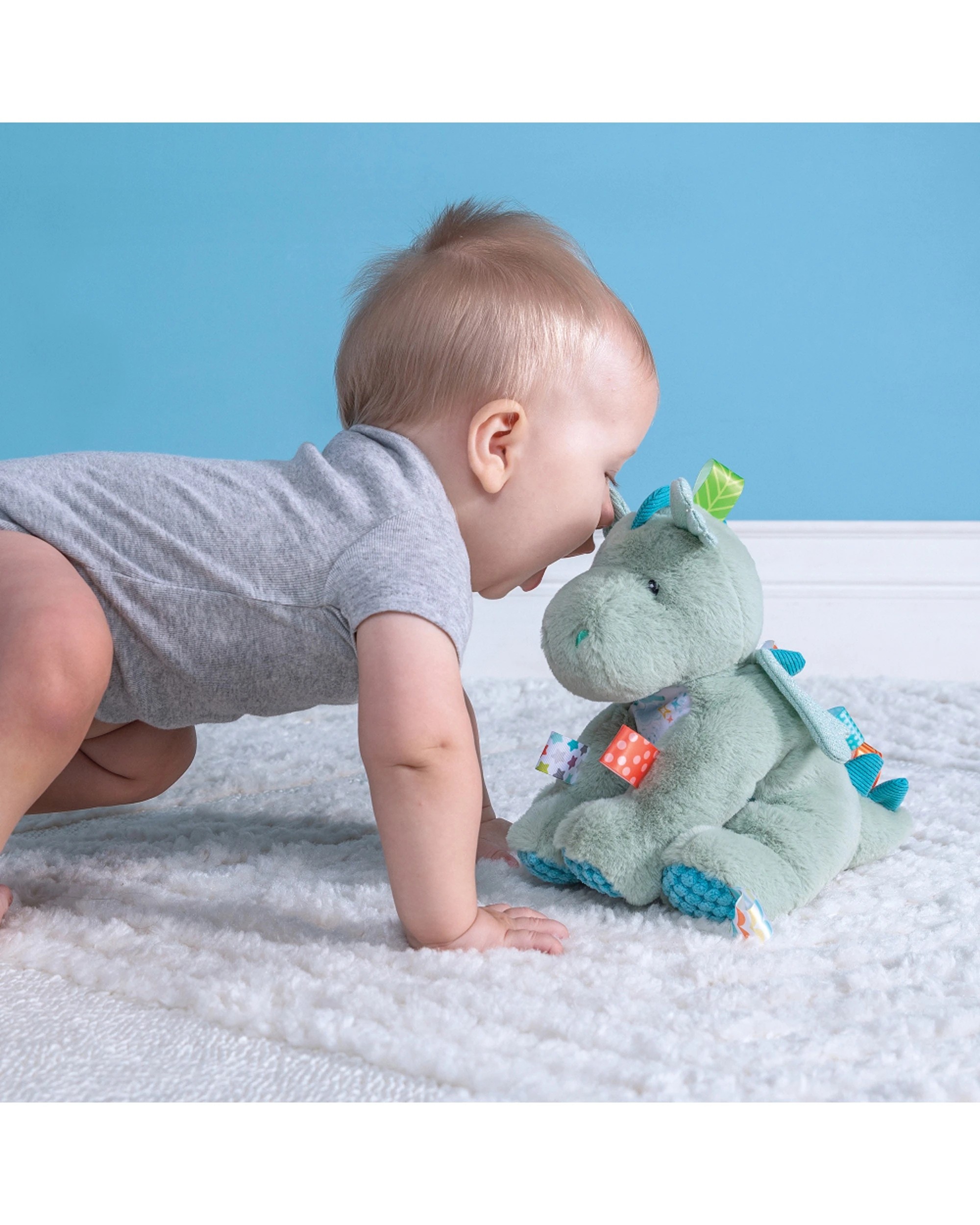 6 Mary Meyer Taggies Drax Dragon Soft Plush Kids Toy 30cm - Blue, 6 of 7