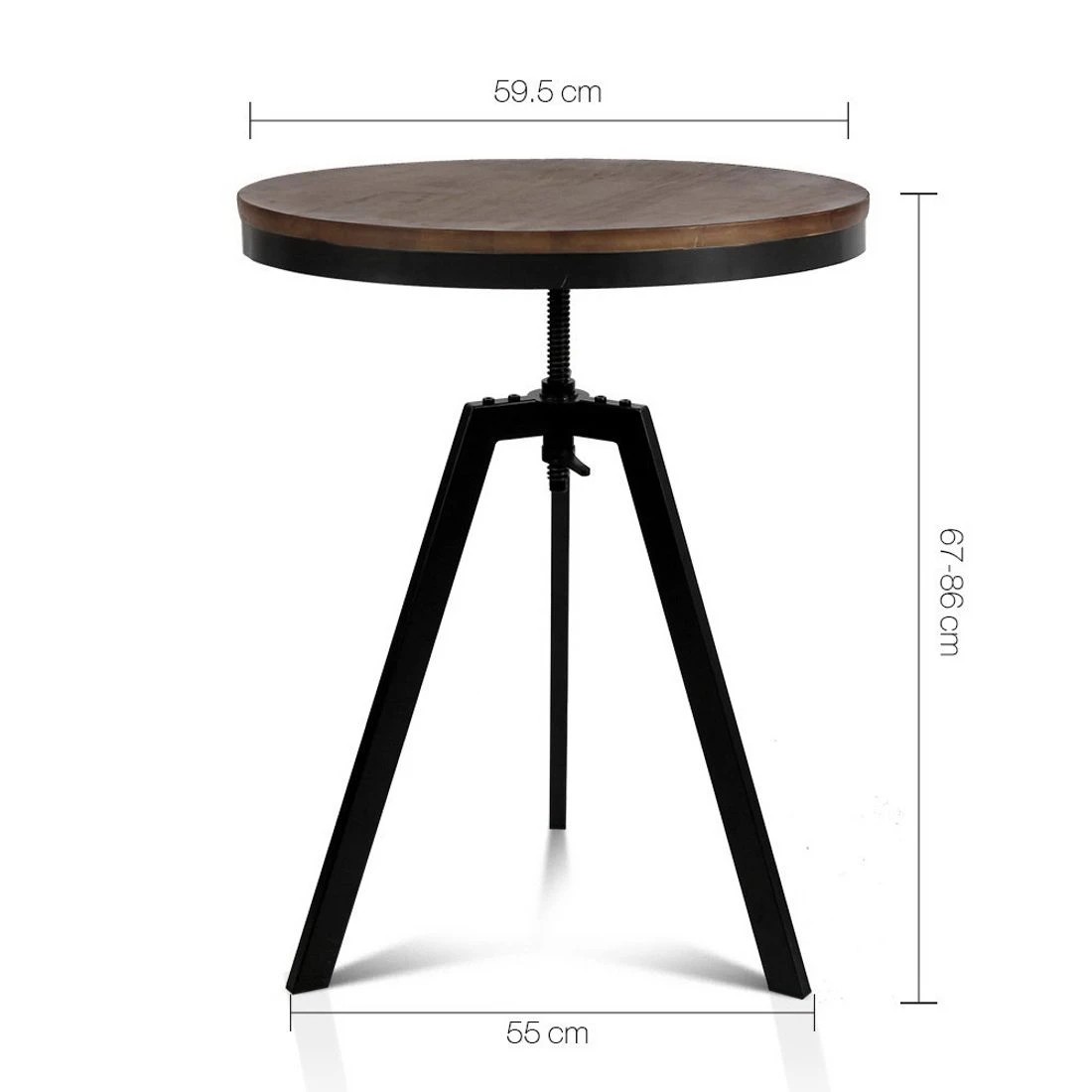 2 Artiss Bar Table 67-86CM Height Round
 - brown, 2 of 8